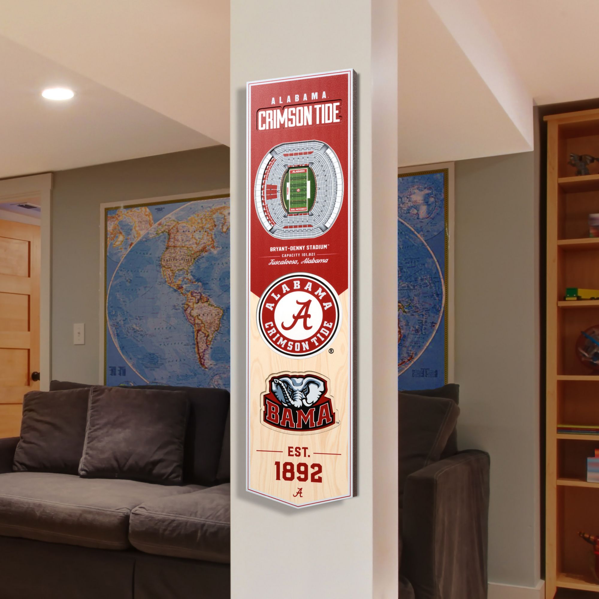 YouTheFan Alabama Crimson Tide 8"x32" 3-D Banner product image