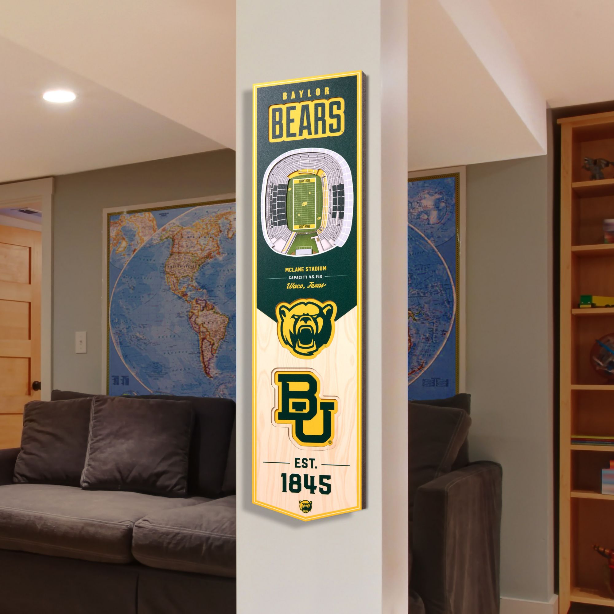 YouTheFan Baylor Bears 8"x32" 3-D Banner product image