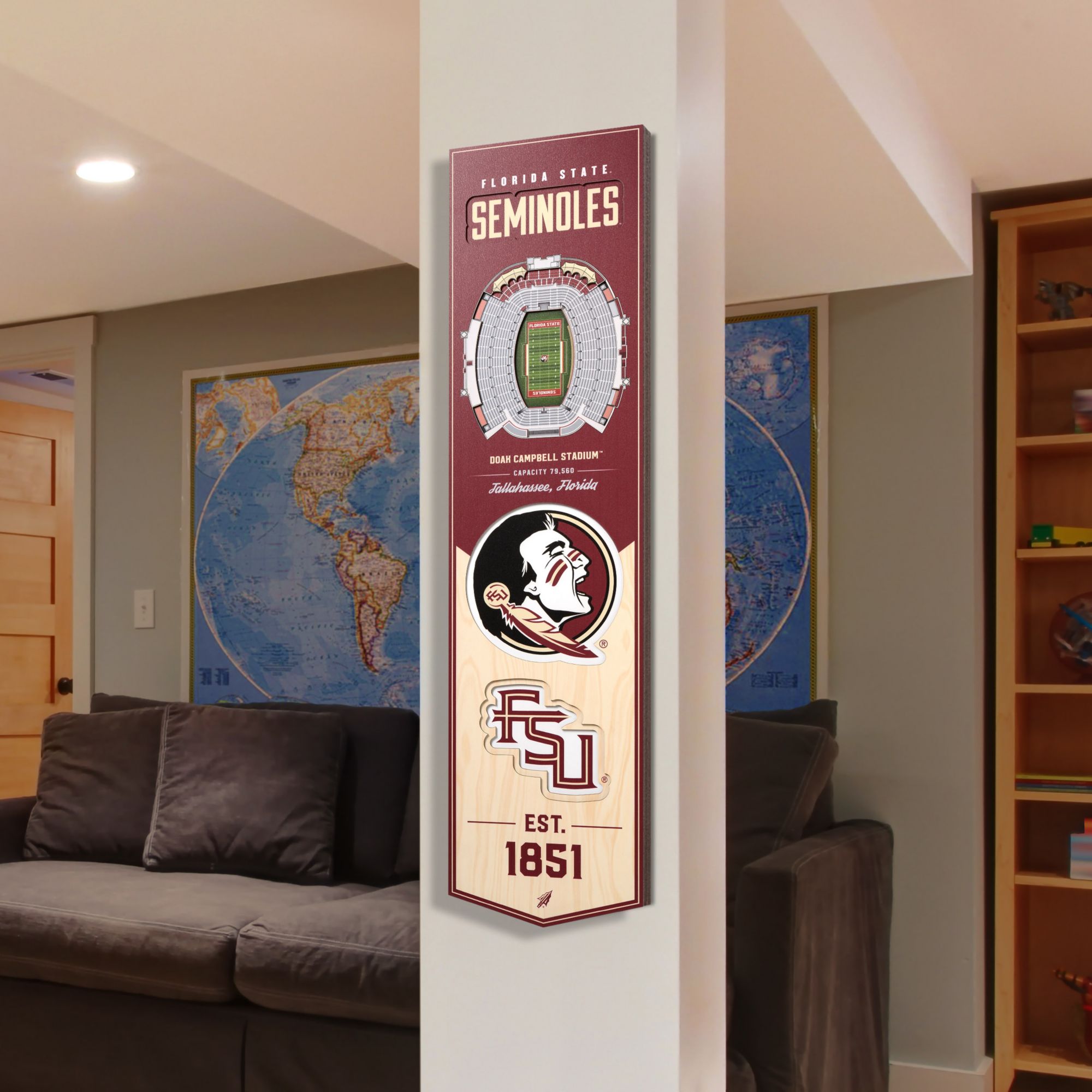 YouTheFan Florida State Seminoles 8"x32" 3-D Banner product image
