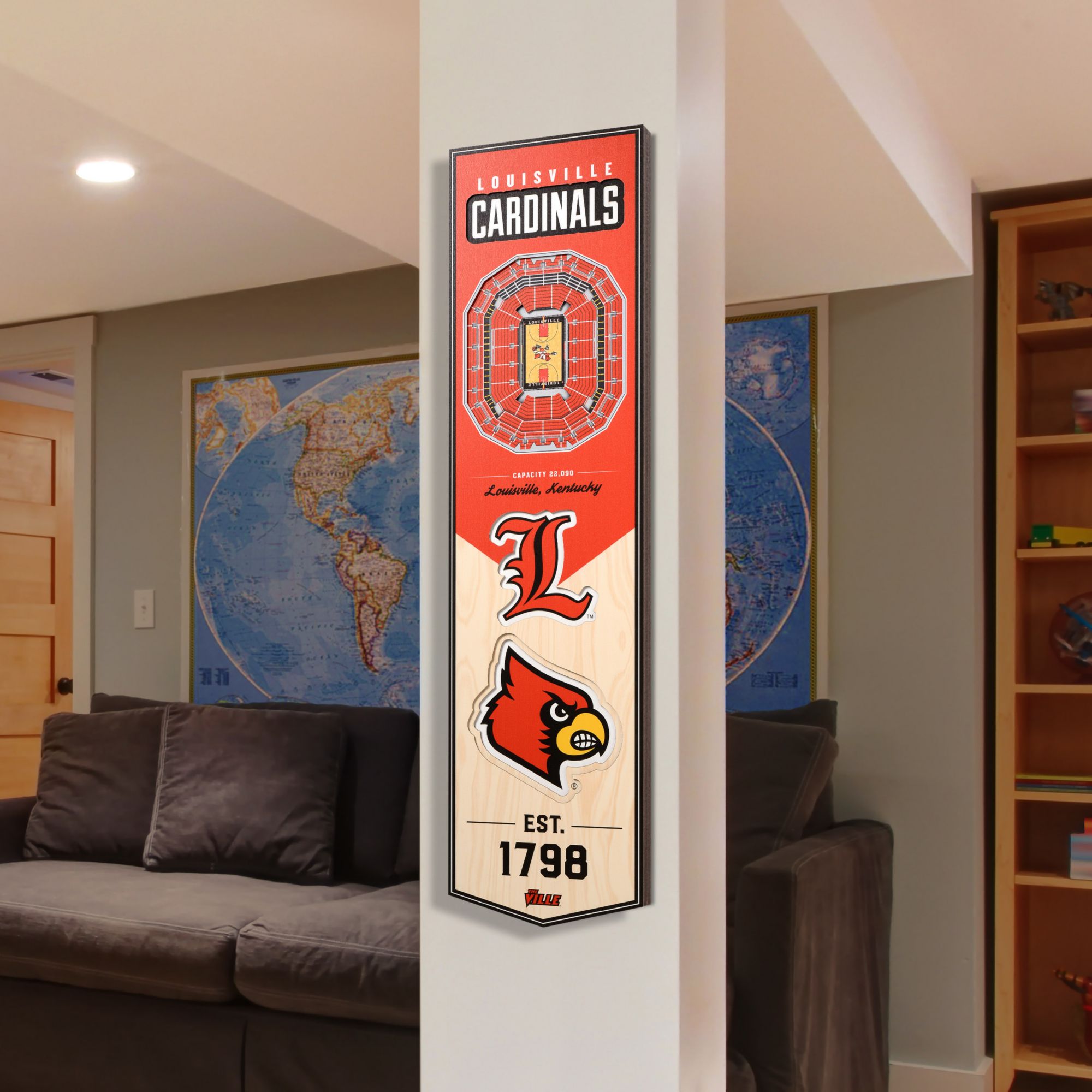 YouTheFan Louisville Cardinals 8"x32" 3-D Banner product image
