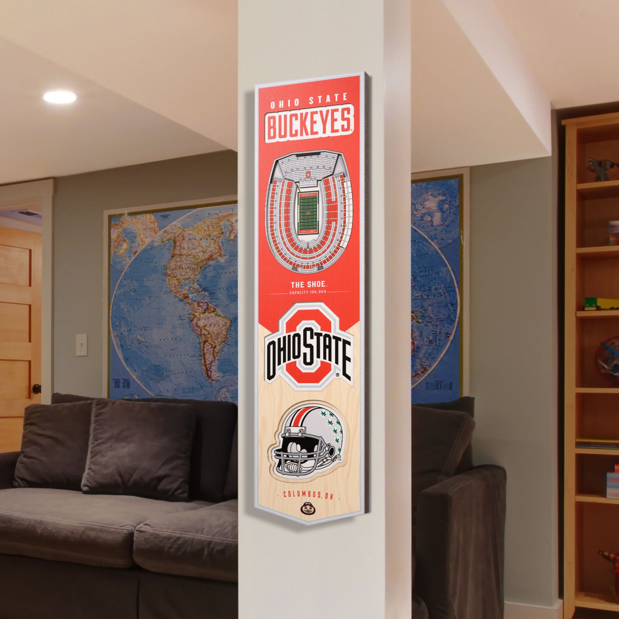 YouTheFan Ohio State Buckeyes 8"x32" 3-D Banner product image