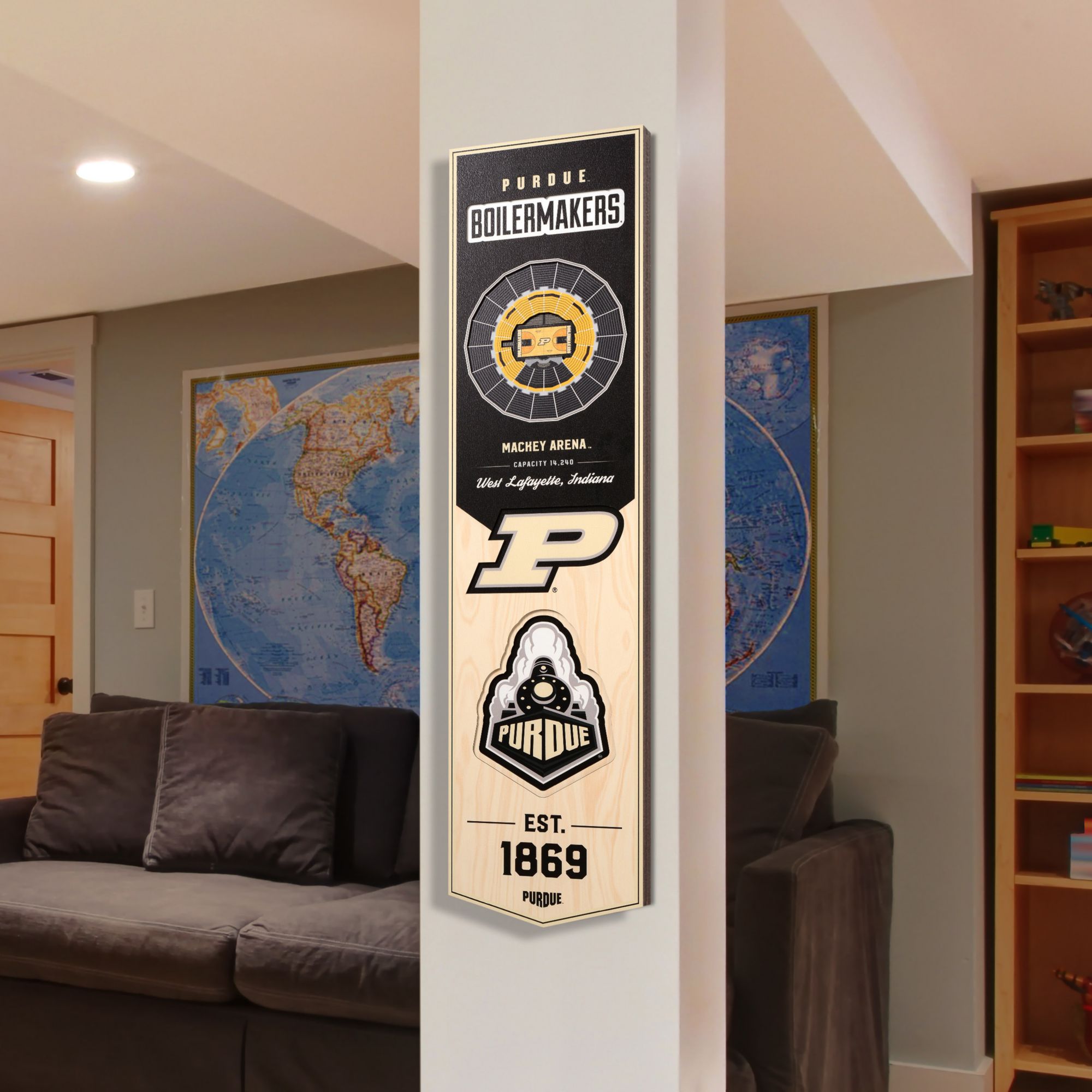 YouTheFan Purdue Boilermakers 8"x32" 3-D Banner product image