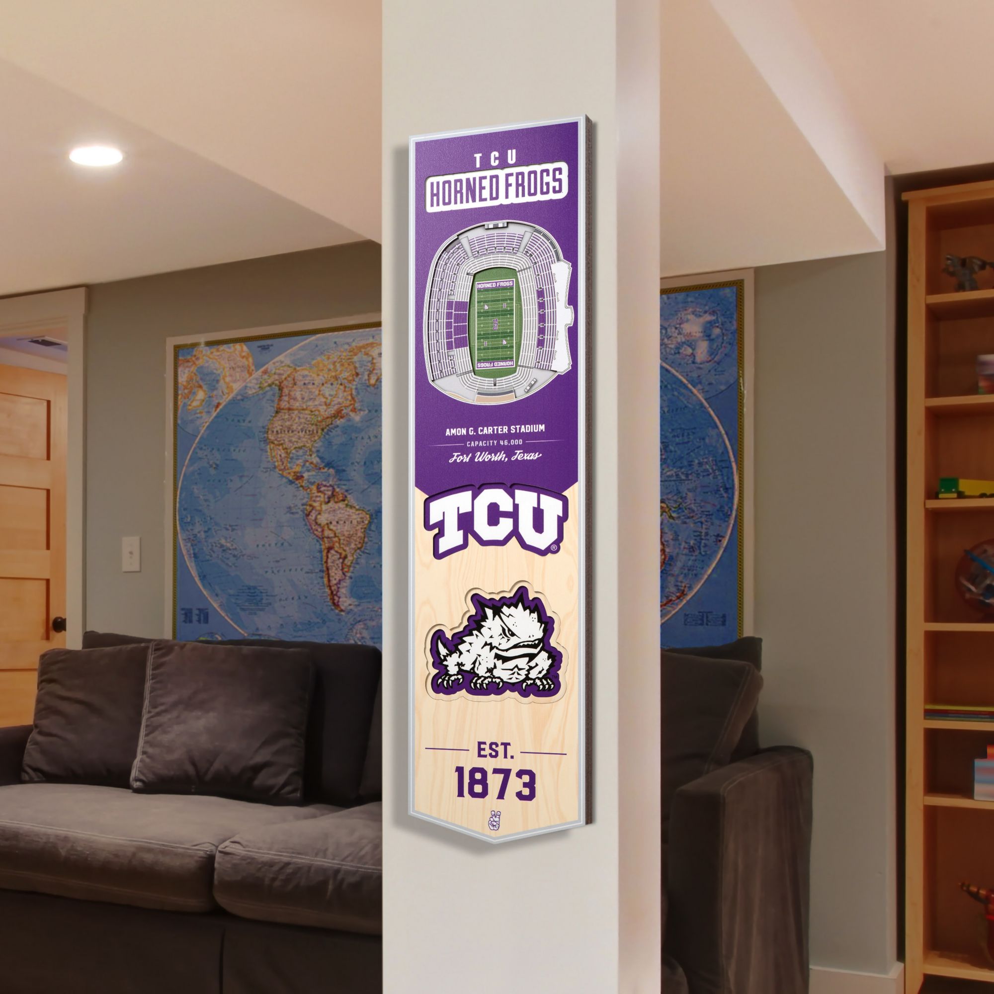 YouTheFan TCU Horned Frogs 8"x32" 3-D Banner product image