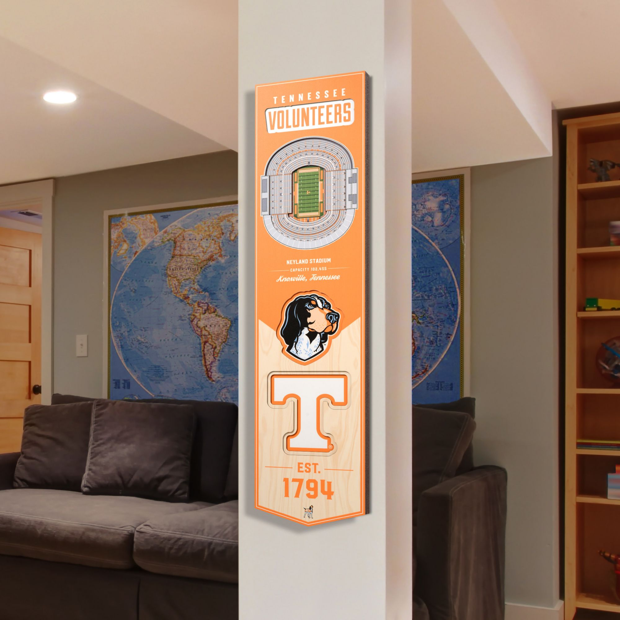 YouTheFan Tennessee Volunteers 8"x32" 3-D Banner product image