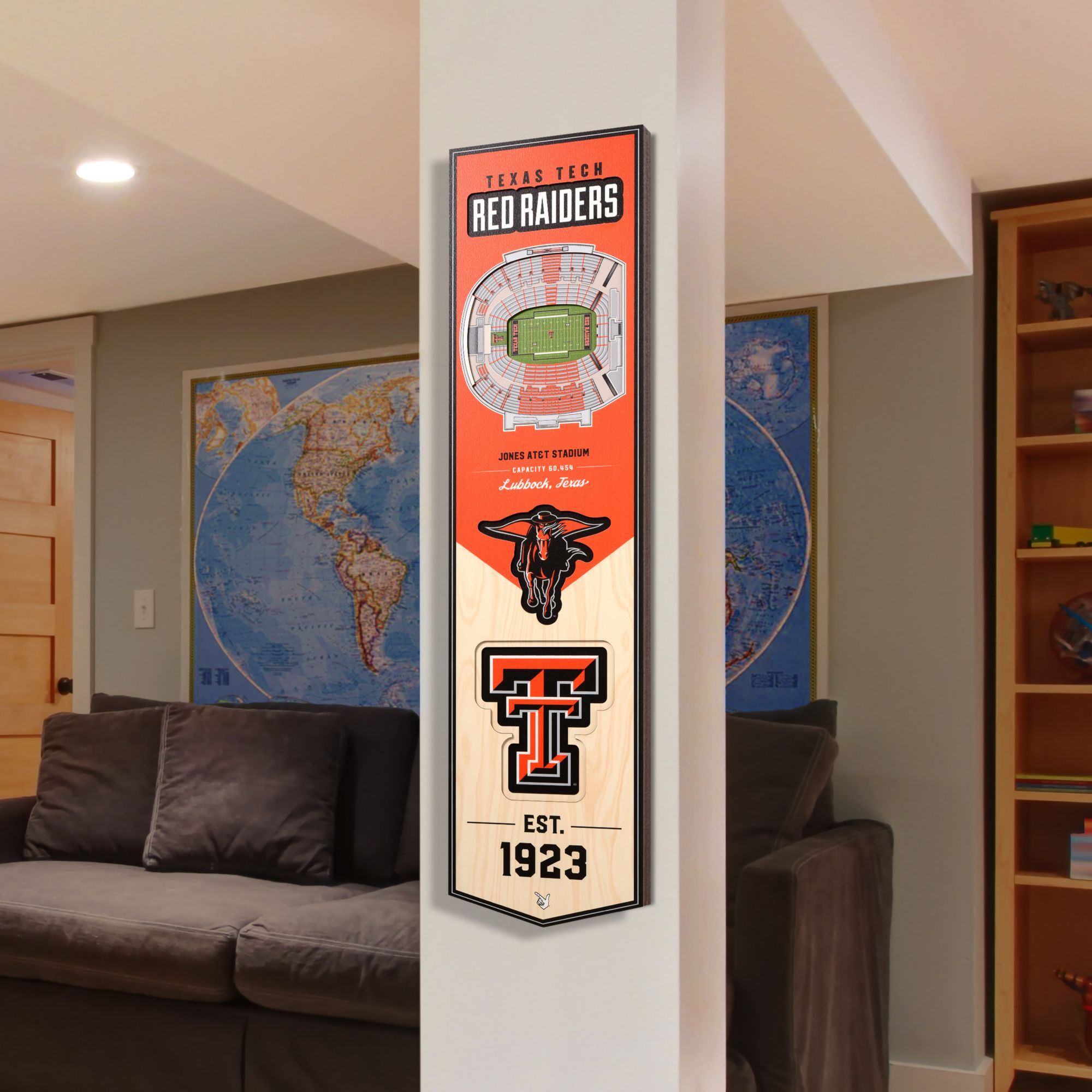 YouTheFan Texas Tech Red Raiders 8"x32" 3-D Banner product image