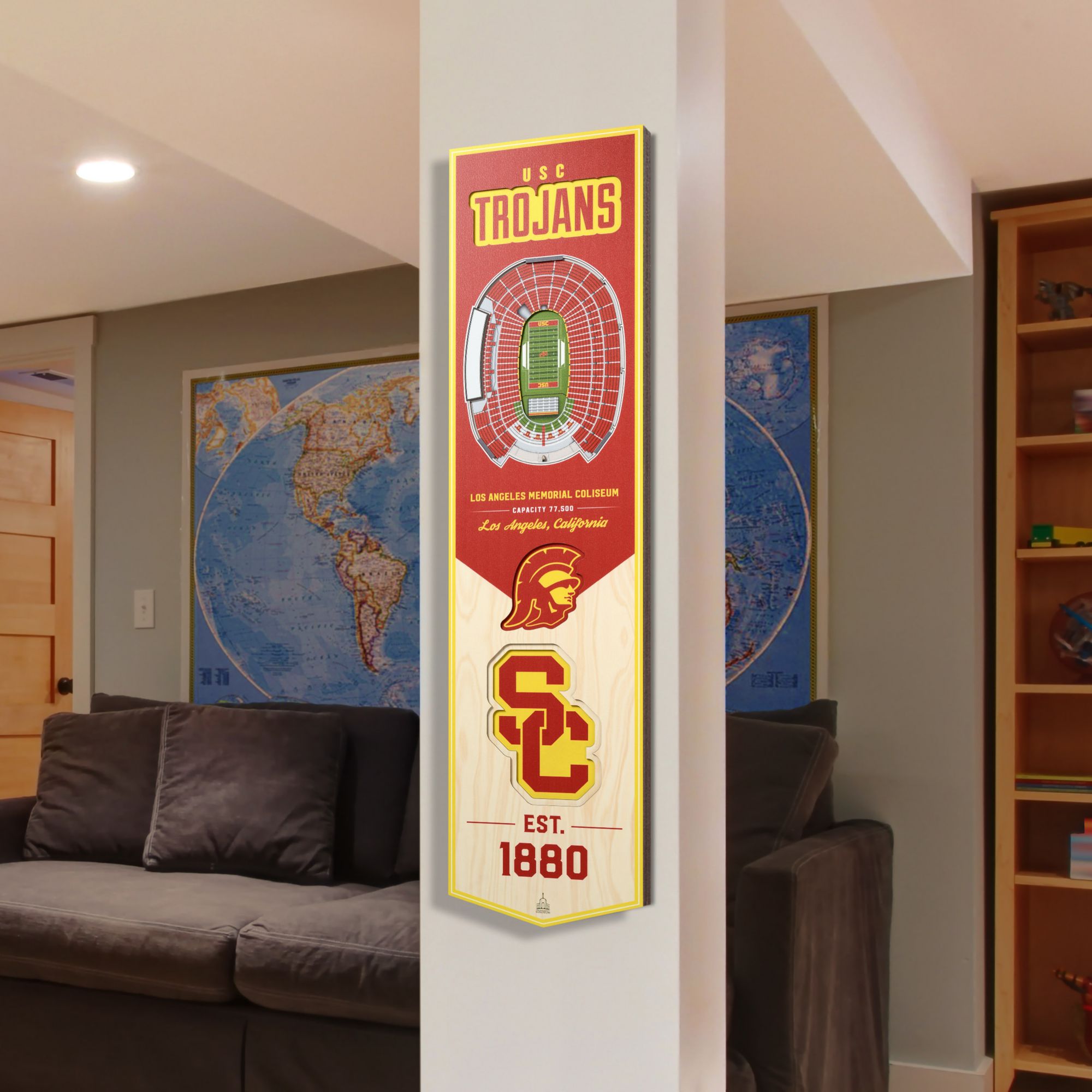 YouTheFan USC Trojans 8"x32" 3-D Banner product image