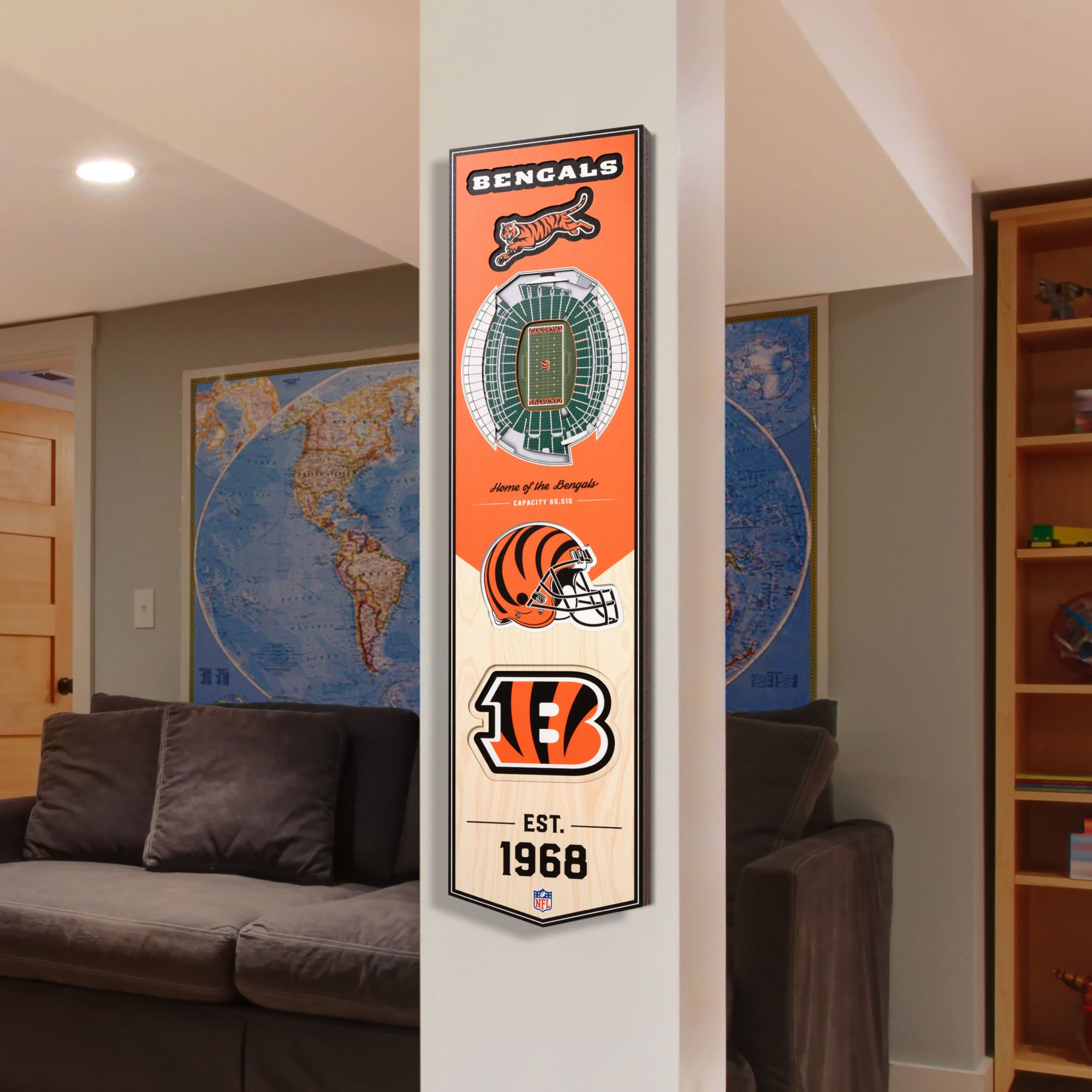 YouTheFan Cincinnati Bengals 8''x32'' 3-D Banner product image
