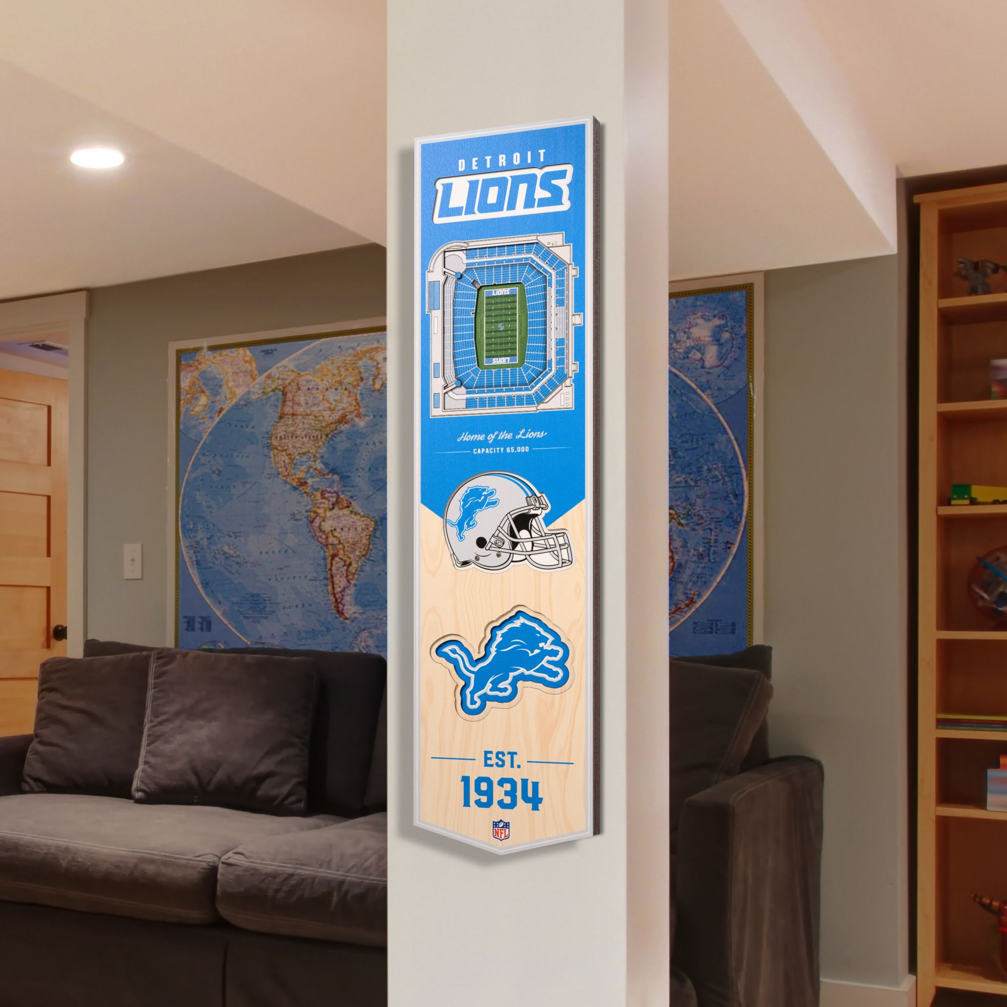 YouTheFan Detroit Lions 8''x32'' 3-D Banner product image