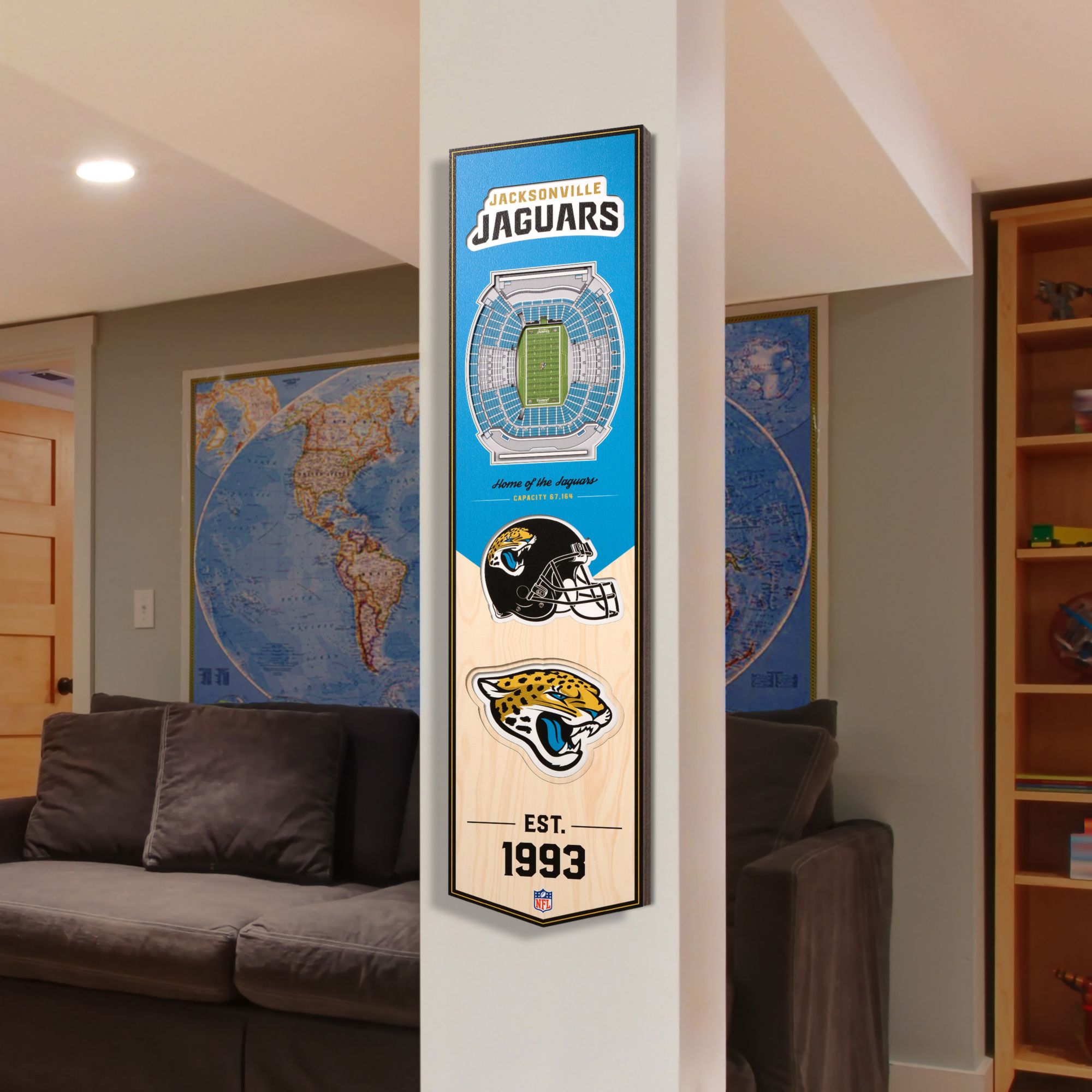 YouTheFan Jacksonville Jaguars 8''x32'' 3-D Banner product image
