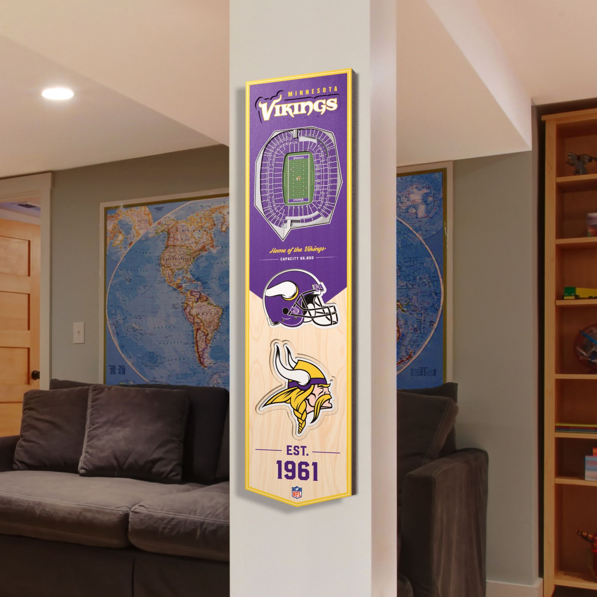 YouTheFan Minnesota Vikings 8''x32'' 3-D Banner product image