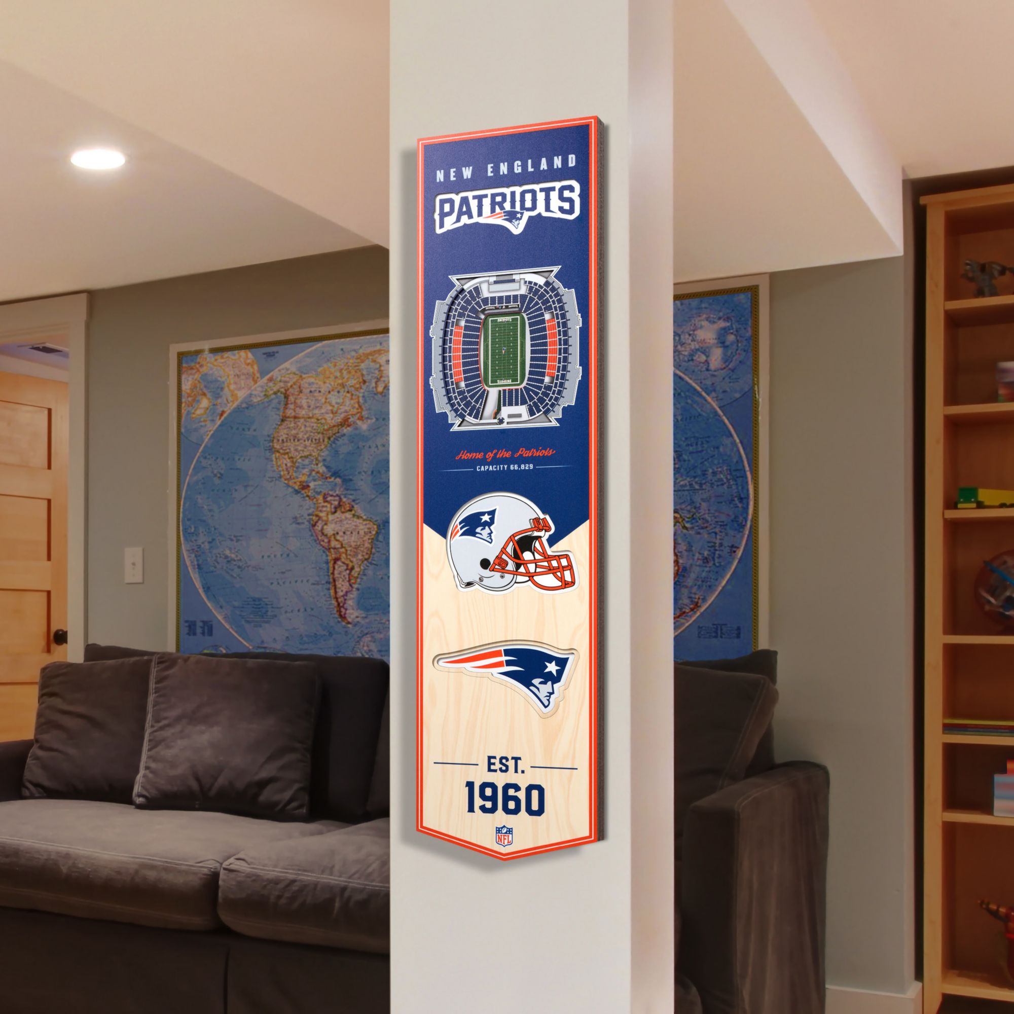 YouTheFan New England Patriots 8''x32'' 3-D Banner product image