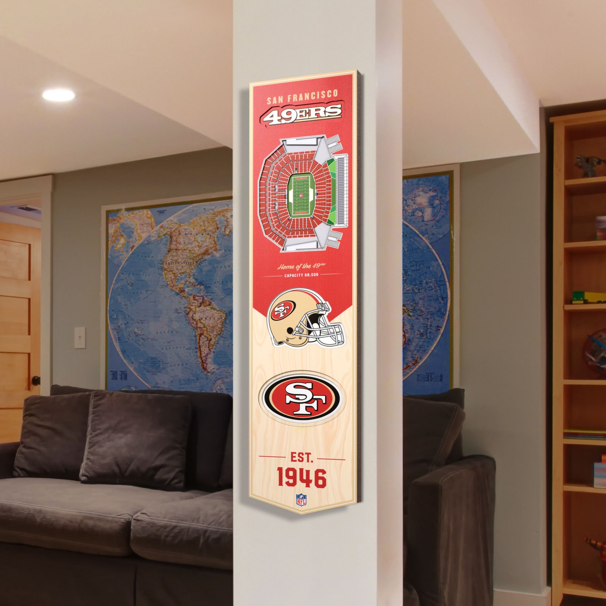 YouTheFan San Francisco 49ers 8''x32'' 3-D Banner product image
