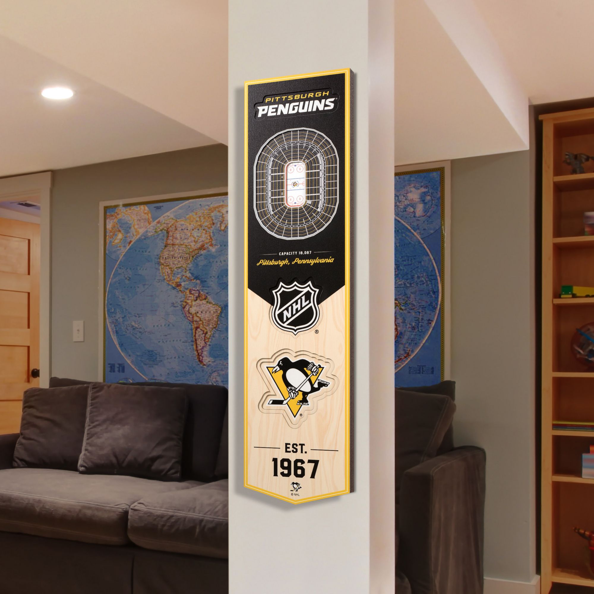 YouTheFan Pittsburgh Penguins 8''x32'' 3-D Banner product image