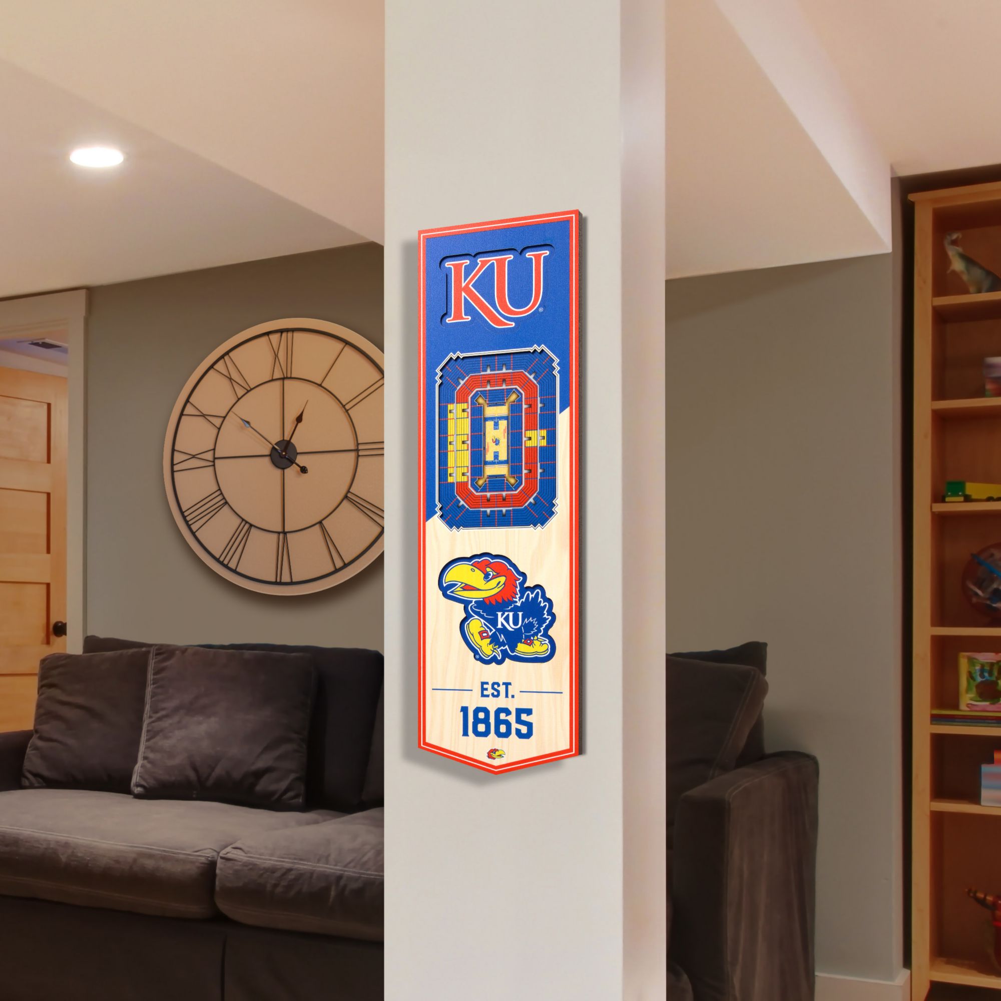 YouTheFan Kansas Jayhawks 6"x19" 3-D Banner product image