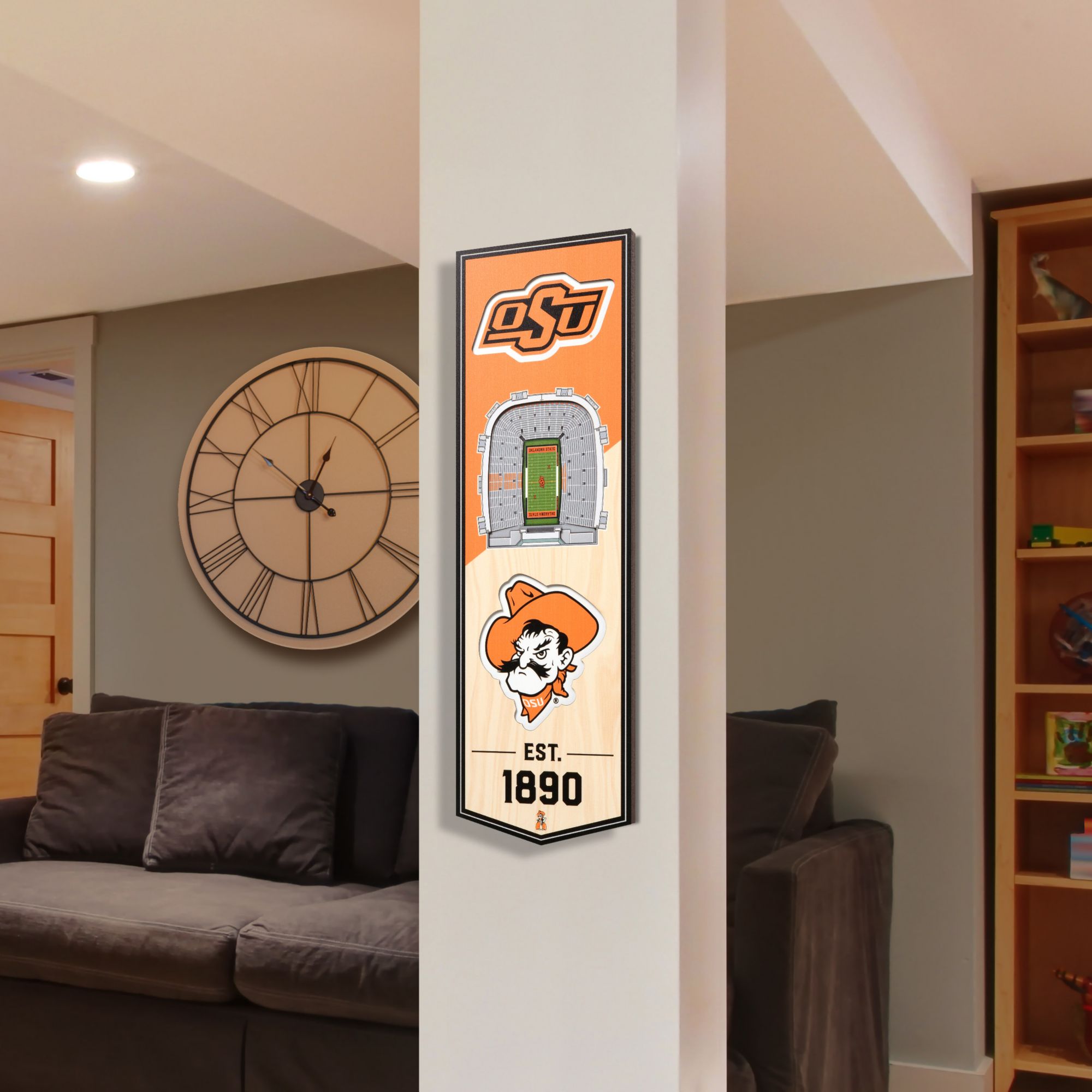 YouTheFan Oklahoma State Cowboys 6"x19" 3-D Banner product image