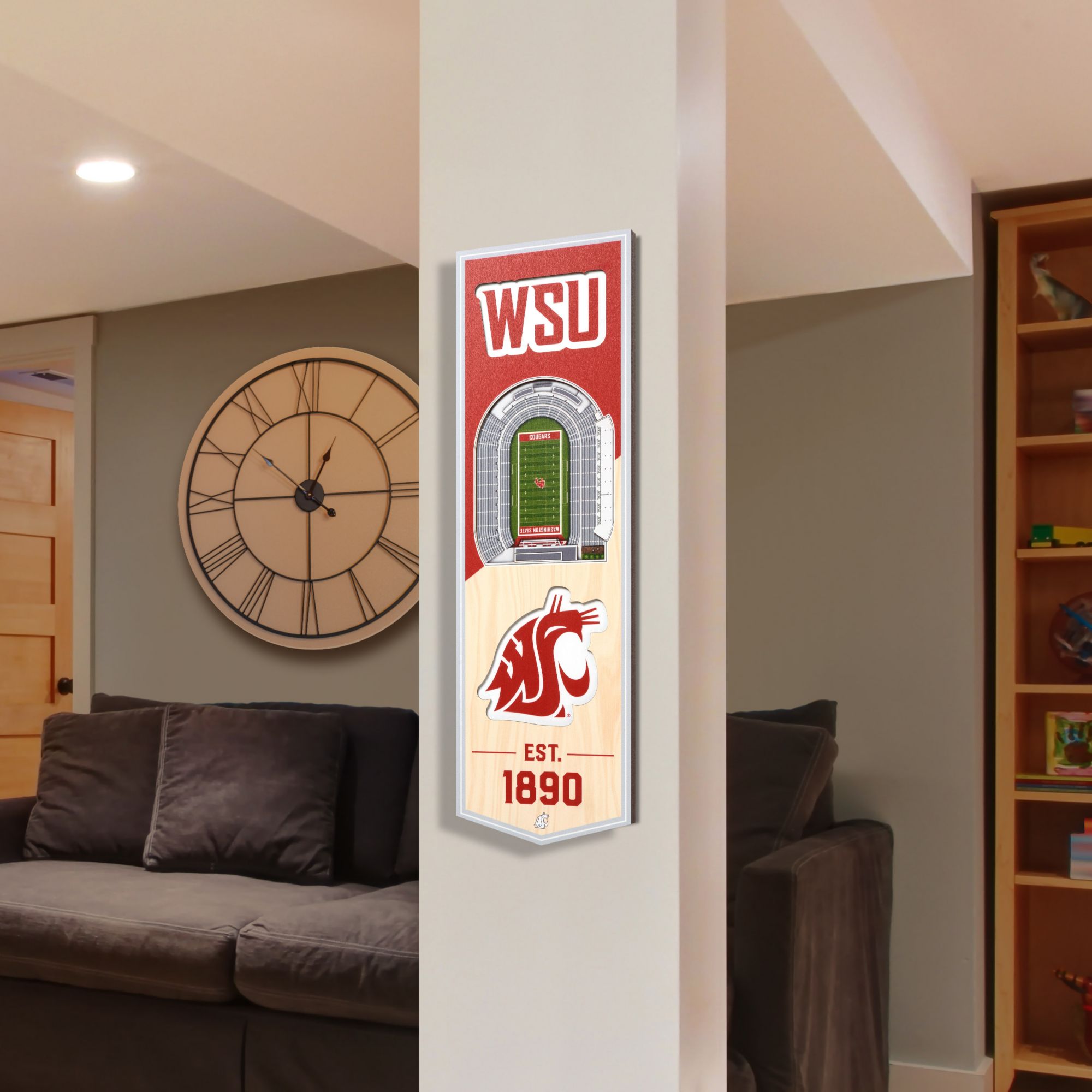 YouTheFan Washington State Cougars 6"x19" 3-D Banner product image
