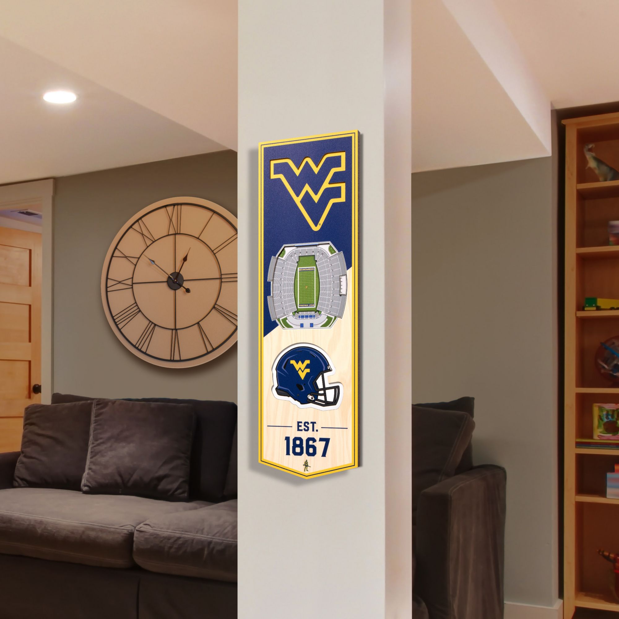 YouTheFan West Virginia Mountaineers 6"x19" 3-D Banner product image