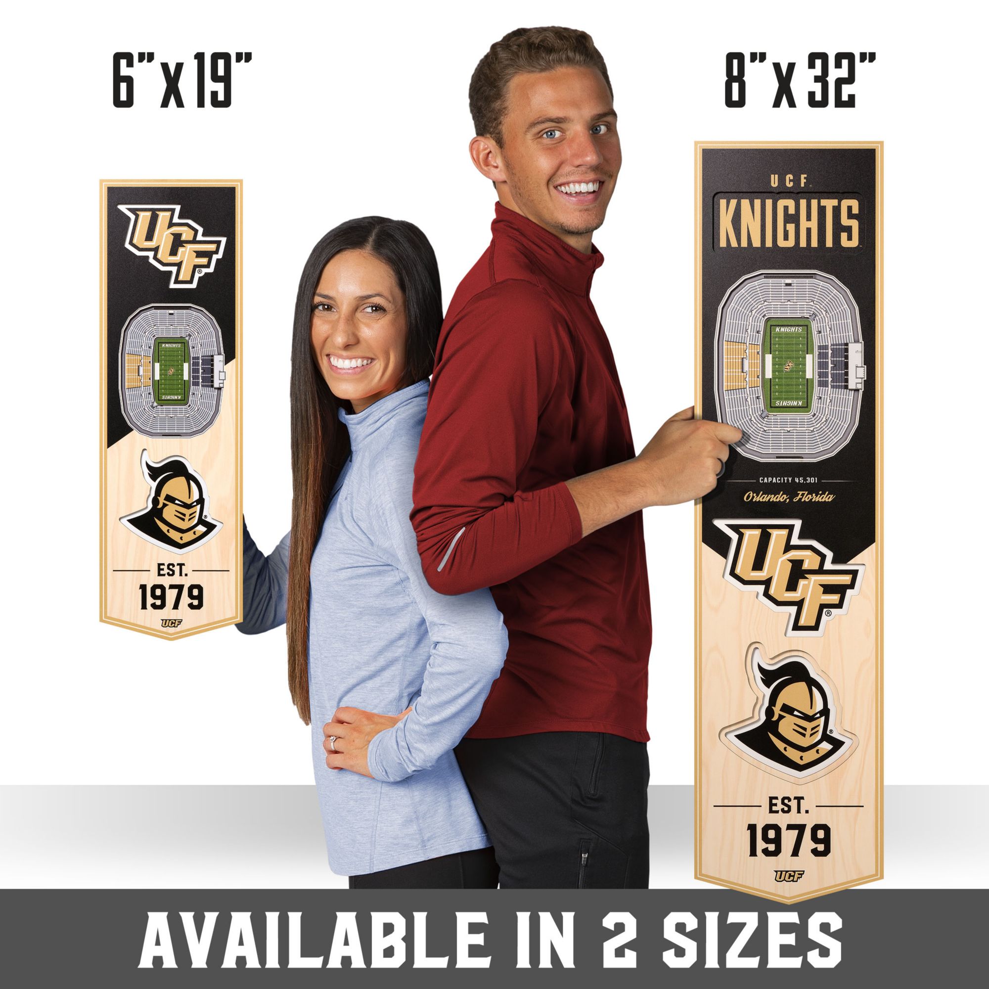 You The Fan UCF Knights 8"x32" 3-D Banner product image