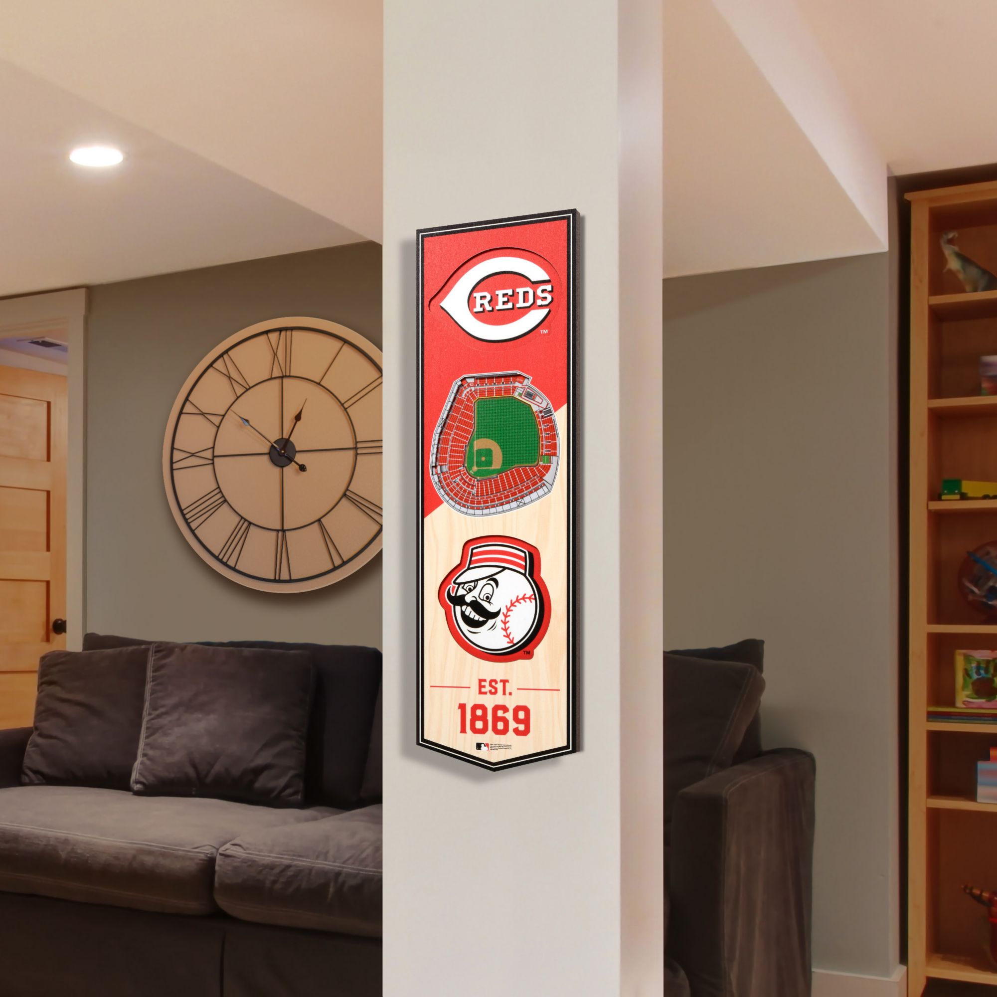 YouTheFan Cincinnati Reds 6''x19'' 3-D Banner product image