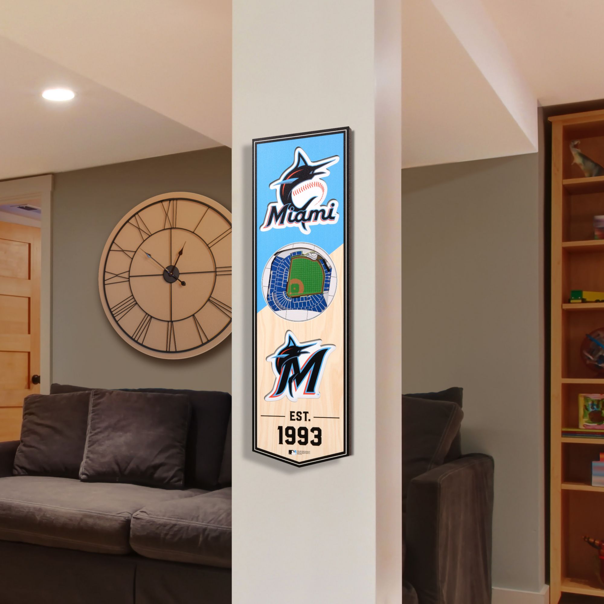 YouTheFan Miami Marlins 6''x19'' 3-D Banner product image