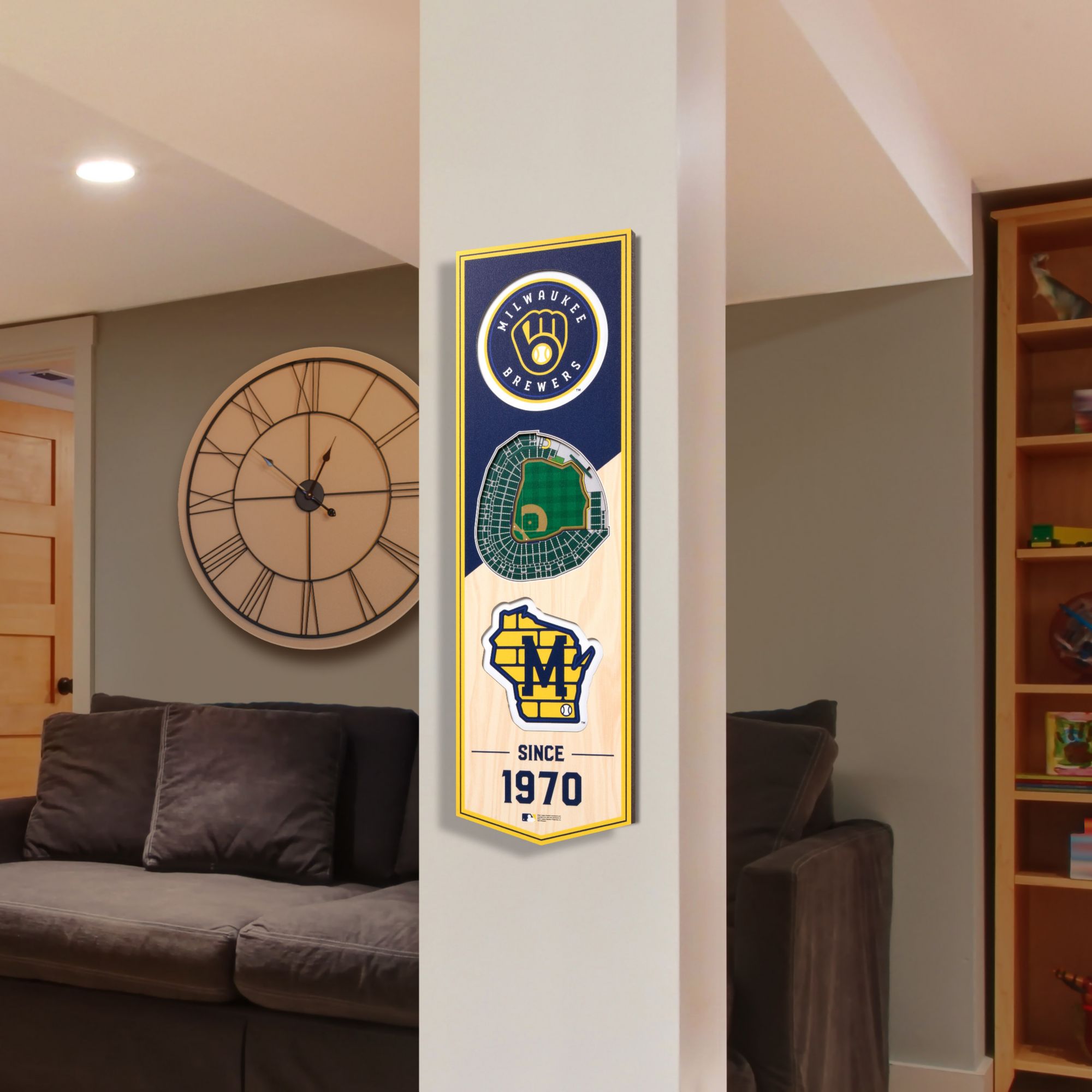 YouTheFan Milwaukee Brewers 6''x19'' 3-D Banner product image