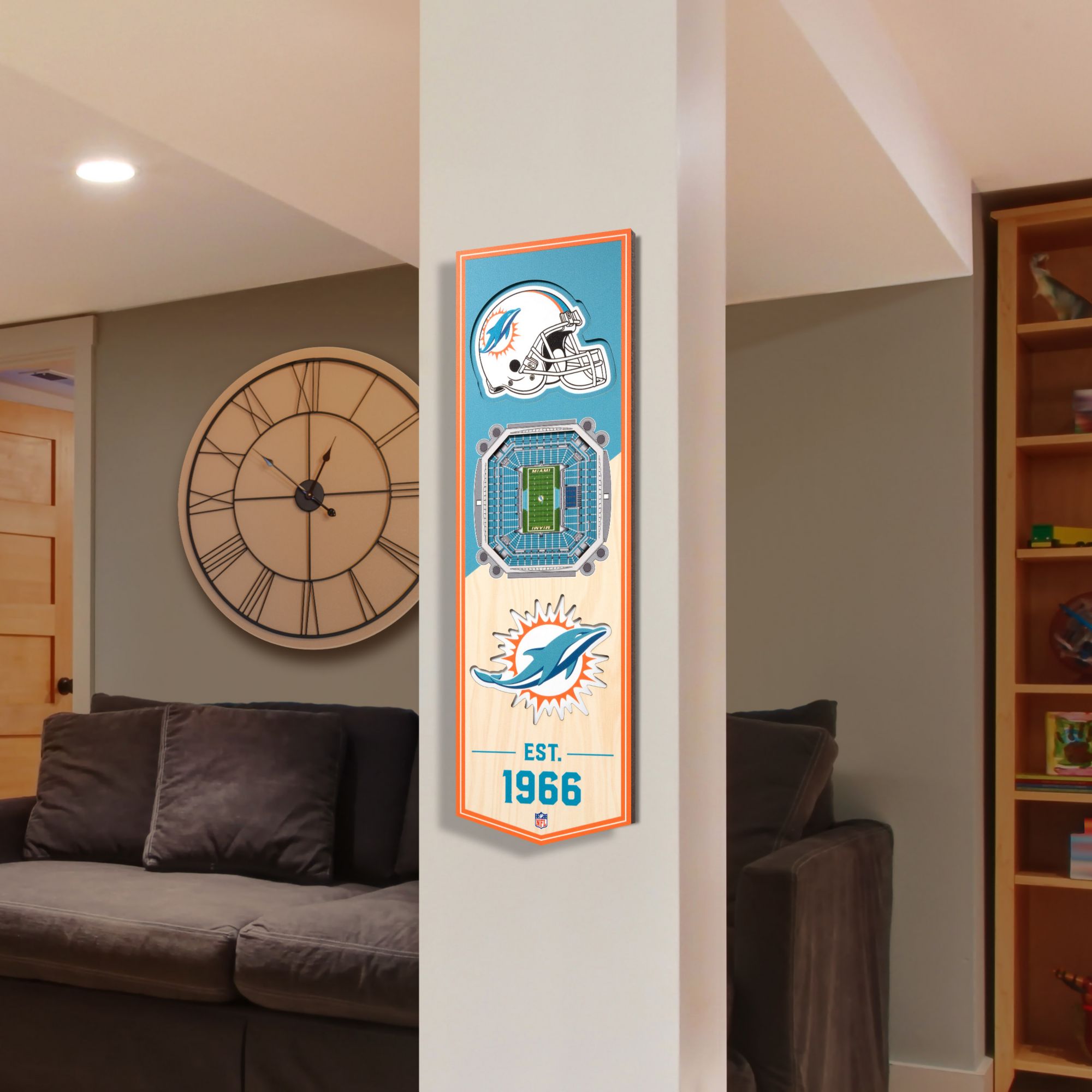 YouTheFan Miami Dolphins 6''x19'' 3-D Banner product image