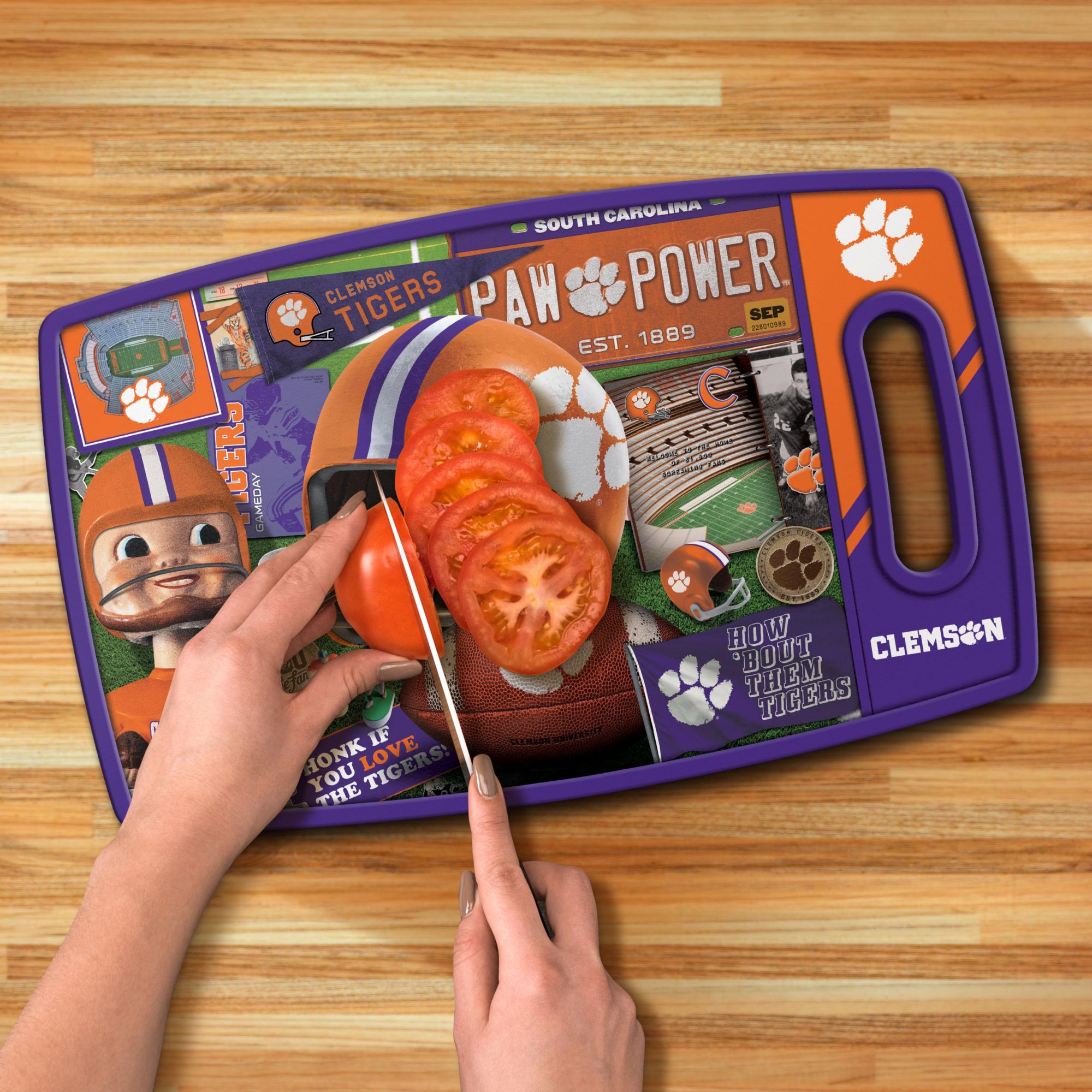 YouTheFan Clemson Tigers Retro Cutting Board product image