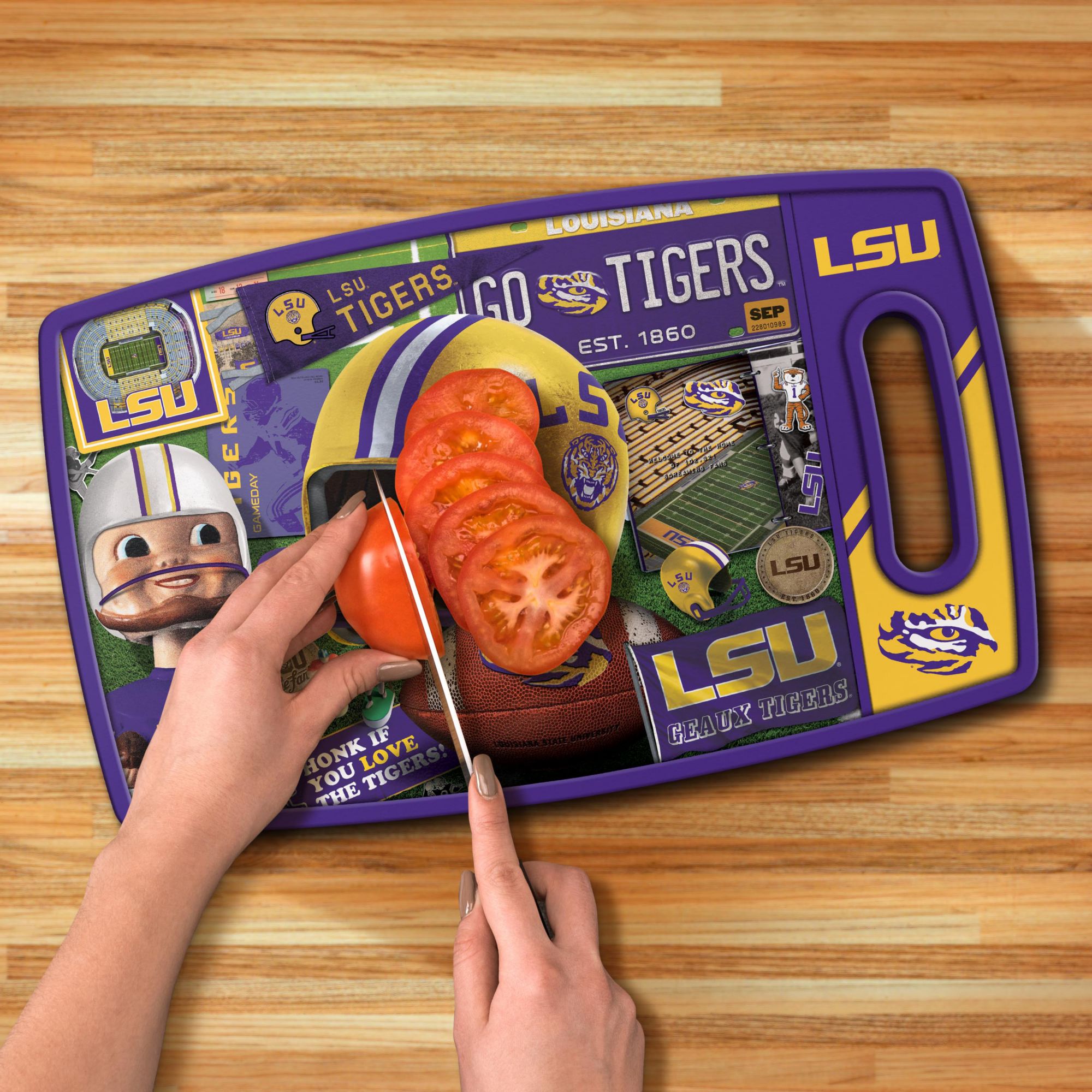 YouTheFan LSU Tigers Retro Cutting Board product image