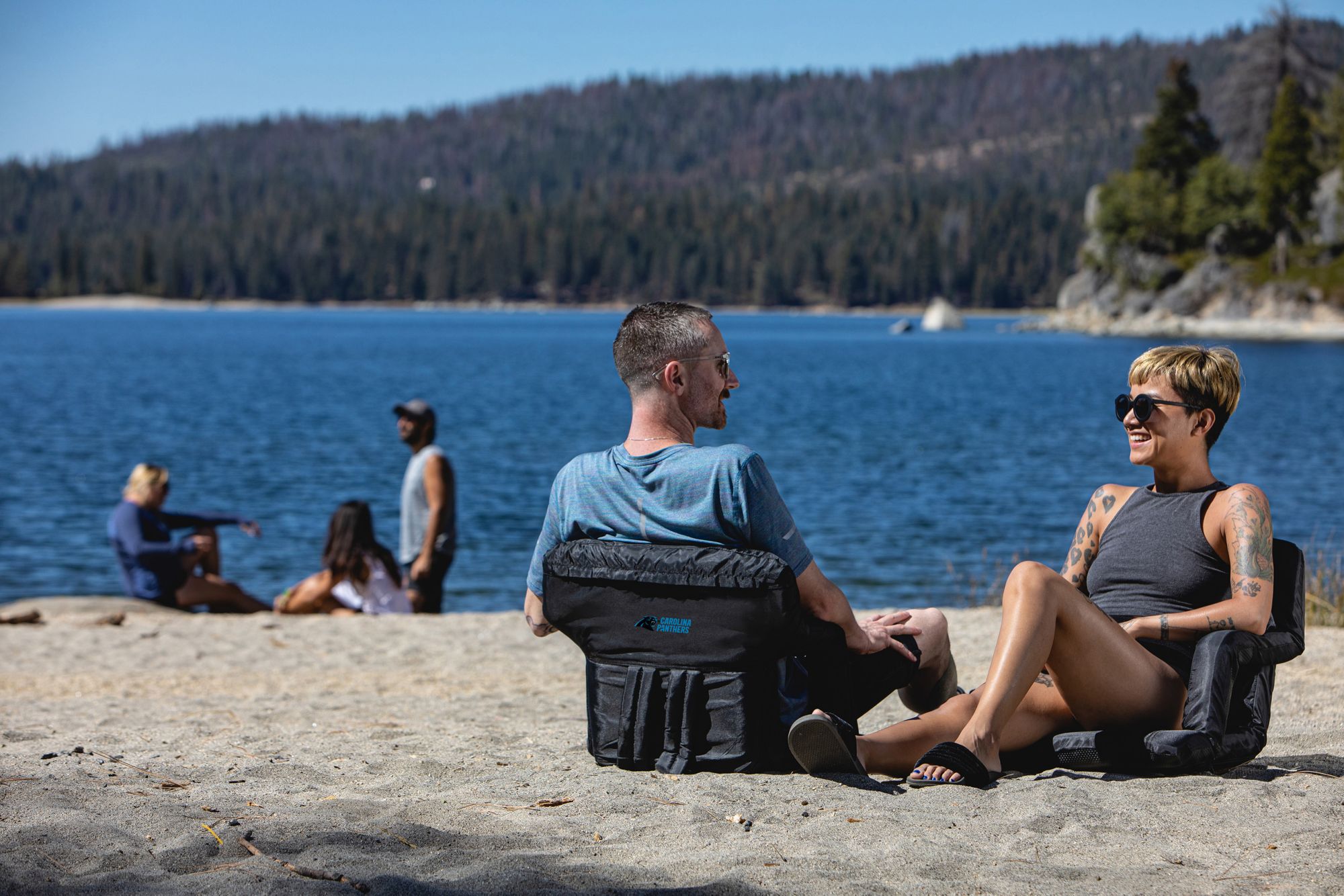 Picnic Time Carolina Panthers Black Reclining Stadium Seat product image