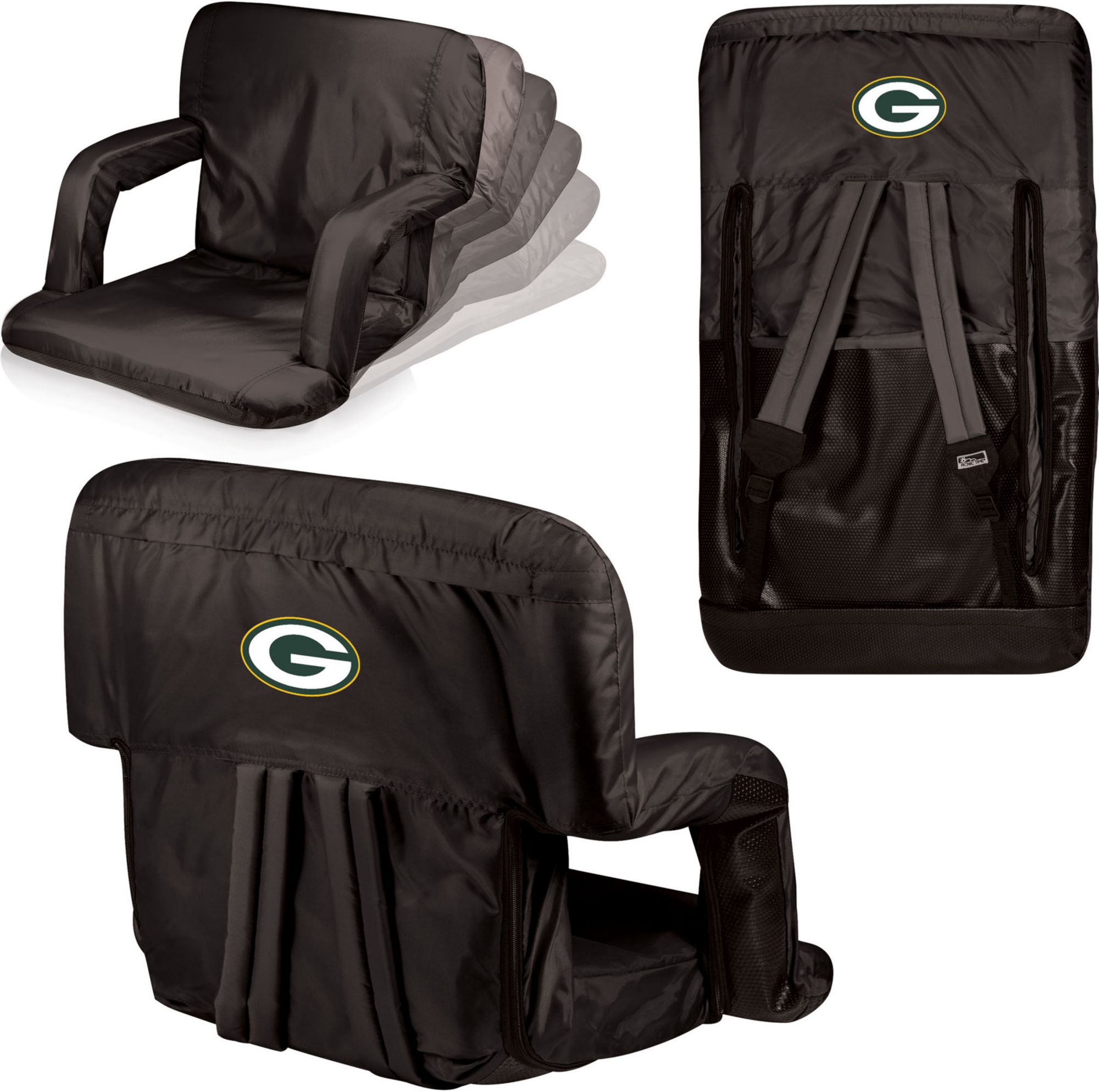 Picnic Time Green Bay Packers Black Reclining Stadium Seat product image