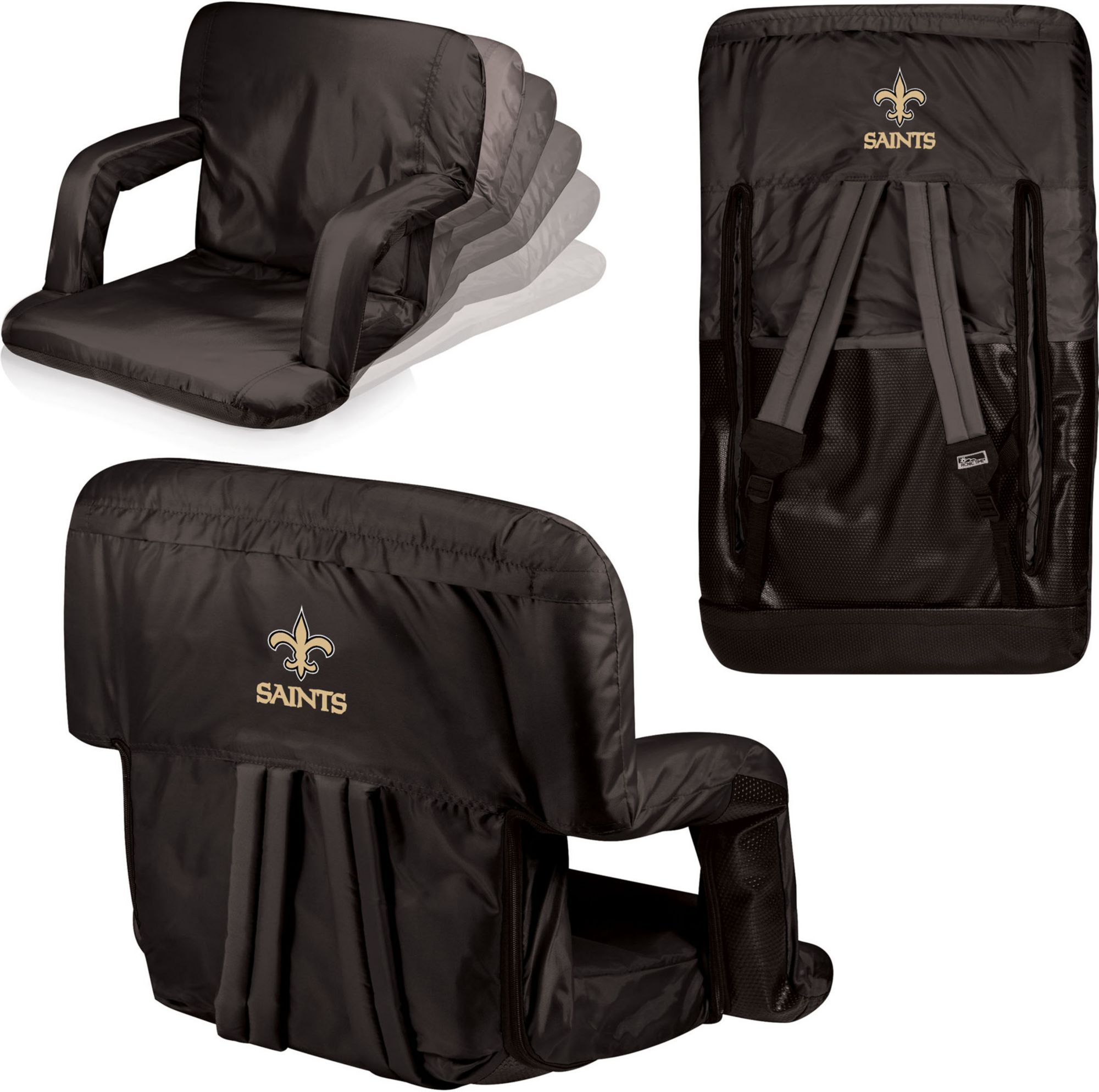 Picnic Time New Orleans Saints Black Reclining Stadium Seat product image