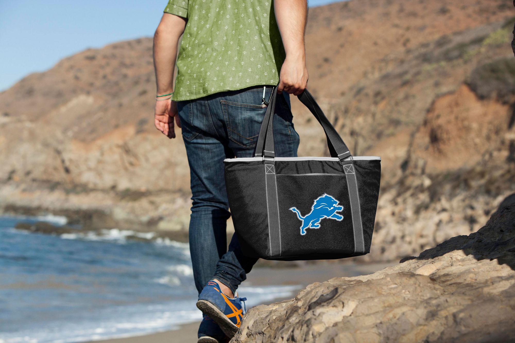 Picnic Time Detroit Lions Black Topanga Cooler Tote Bag