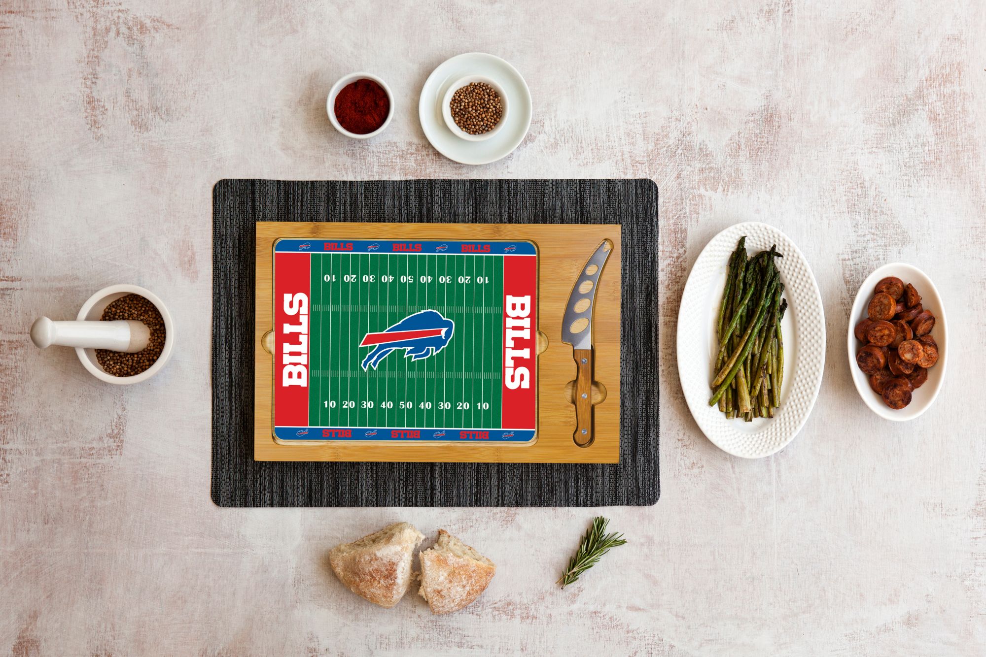 Picnic Time Buffalo Bills Glass Top Cutting Board Set product image