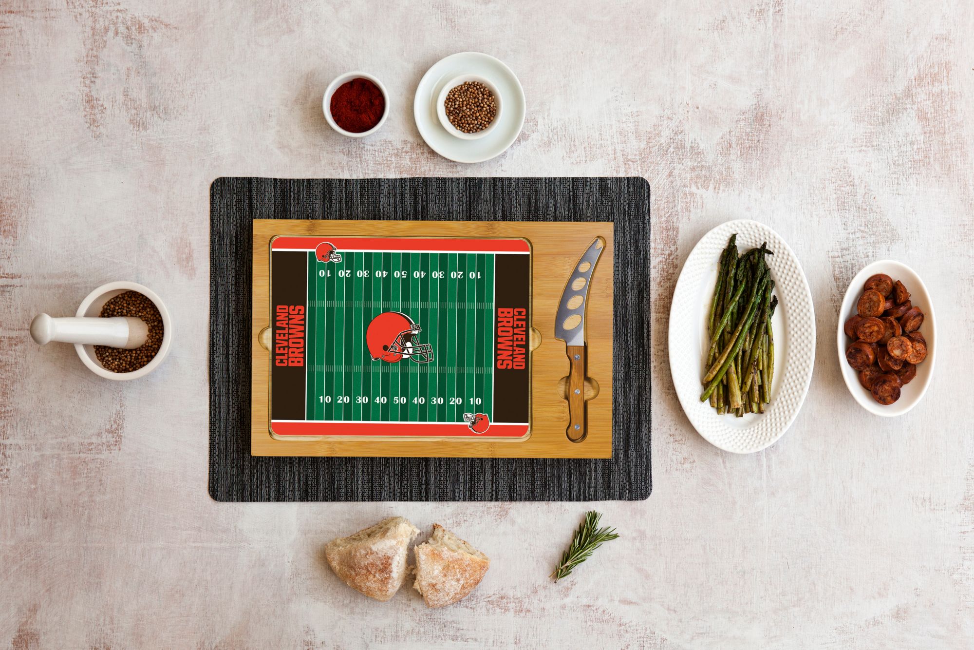 Picnic Time Cleveland Browns Glass Top Cutting Board Set product image