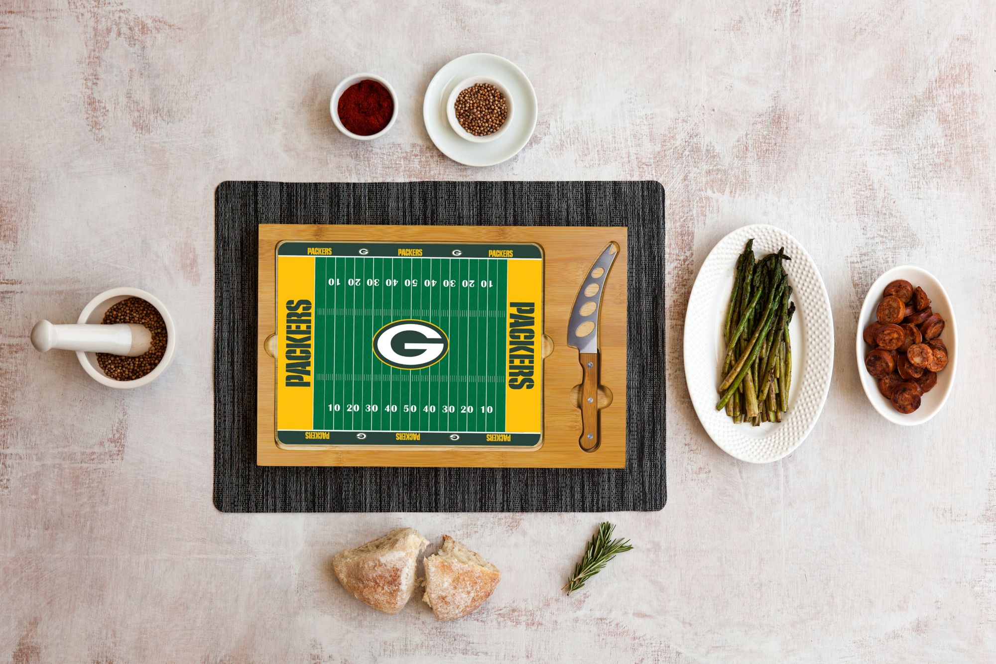 Picnic Time Green Bay Packers Glass Top Cutting Board Set product image