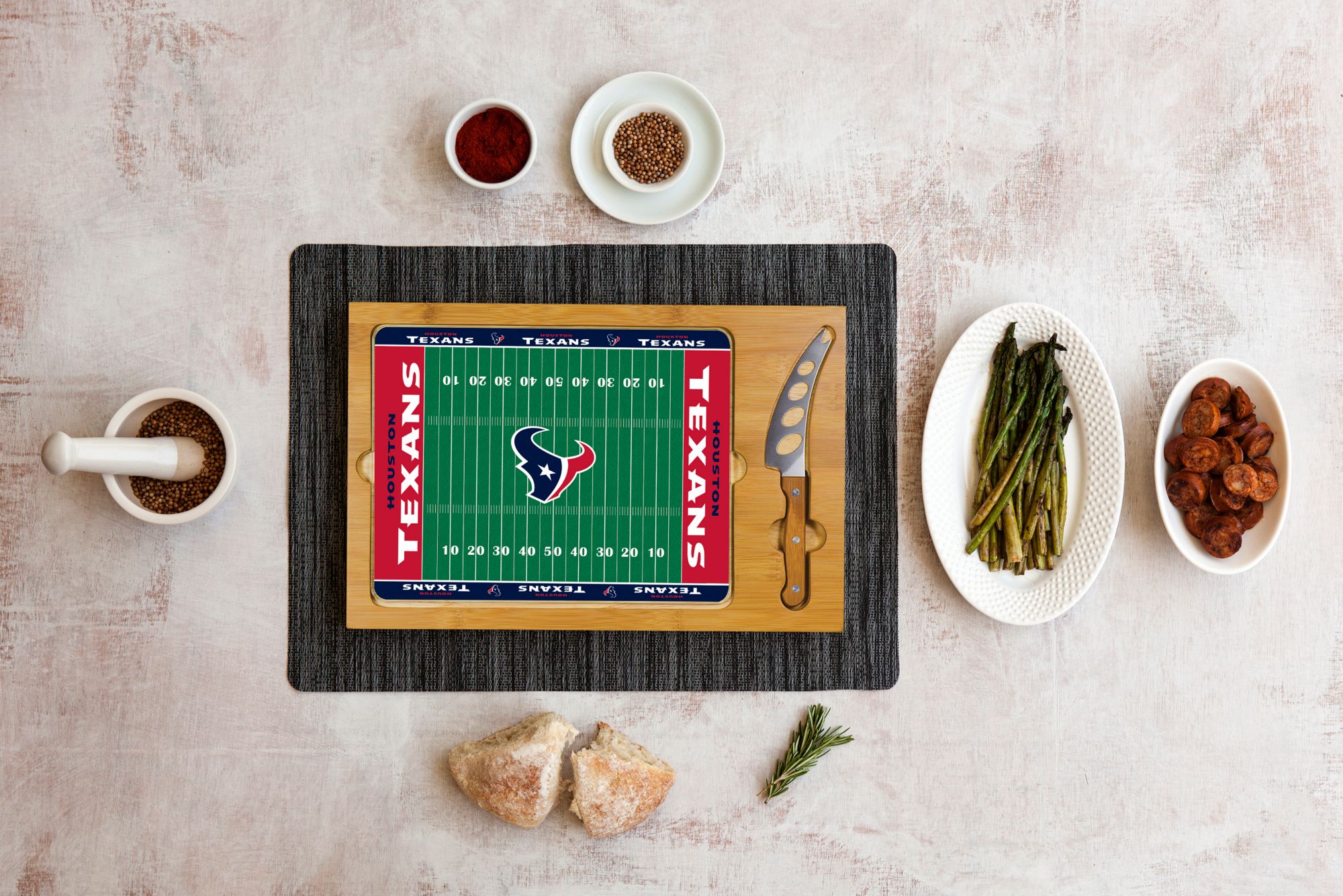 Picnic Time Houston Texans Glass Top Cutting Board Set