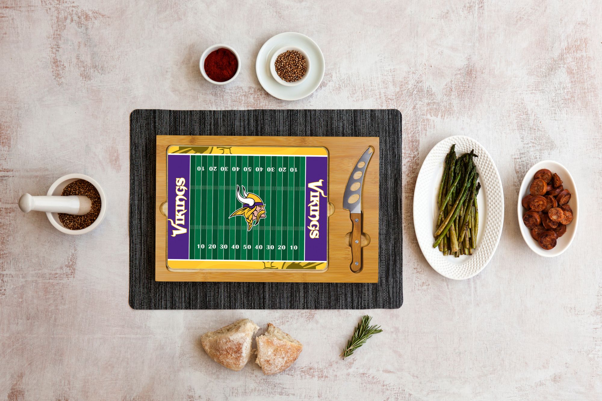Picnic Time Minnesota Vikings Glass Top Cutting Board Set product image