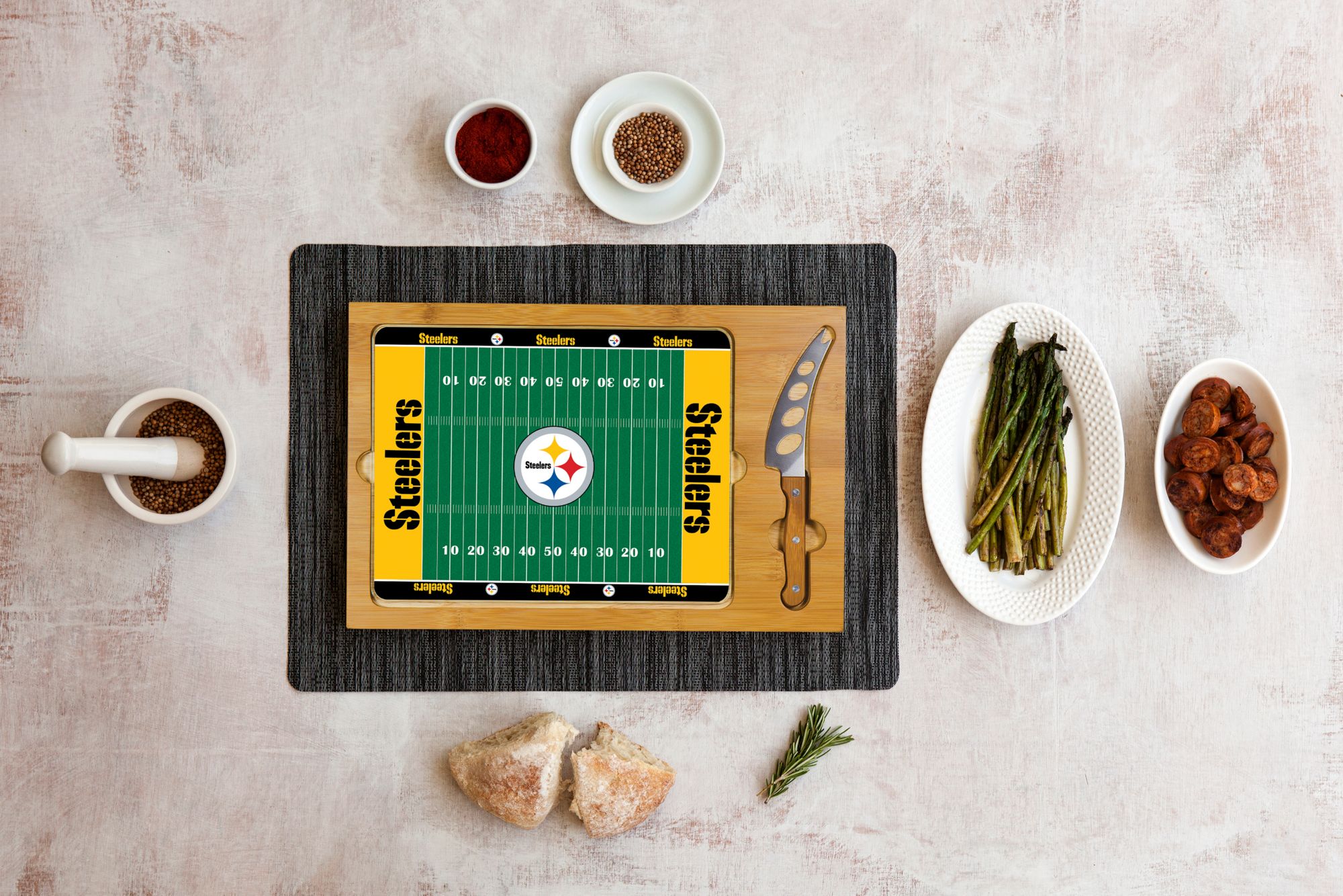 Picnic Time Pittsburgh Steelers Glass Top Cutting Board Set product image