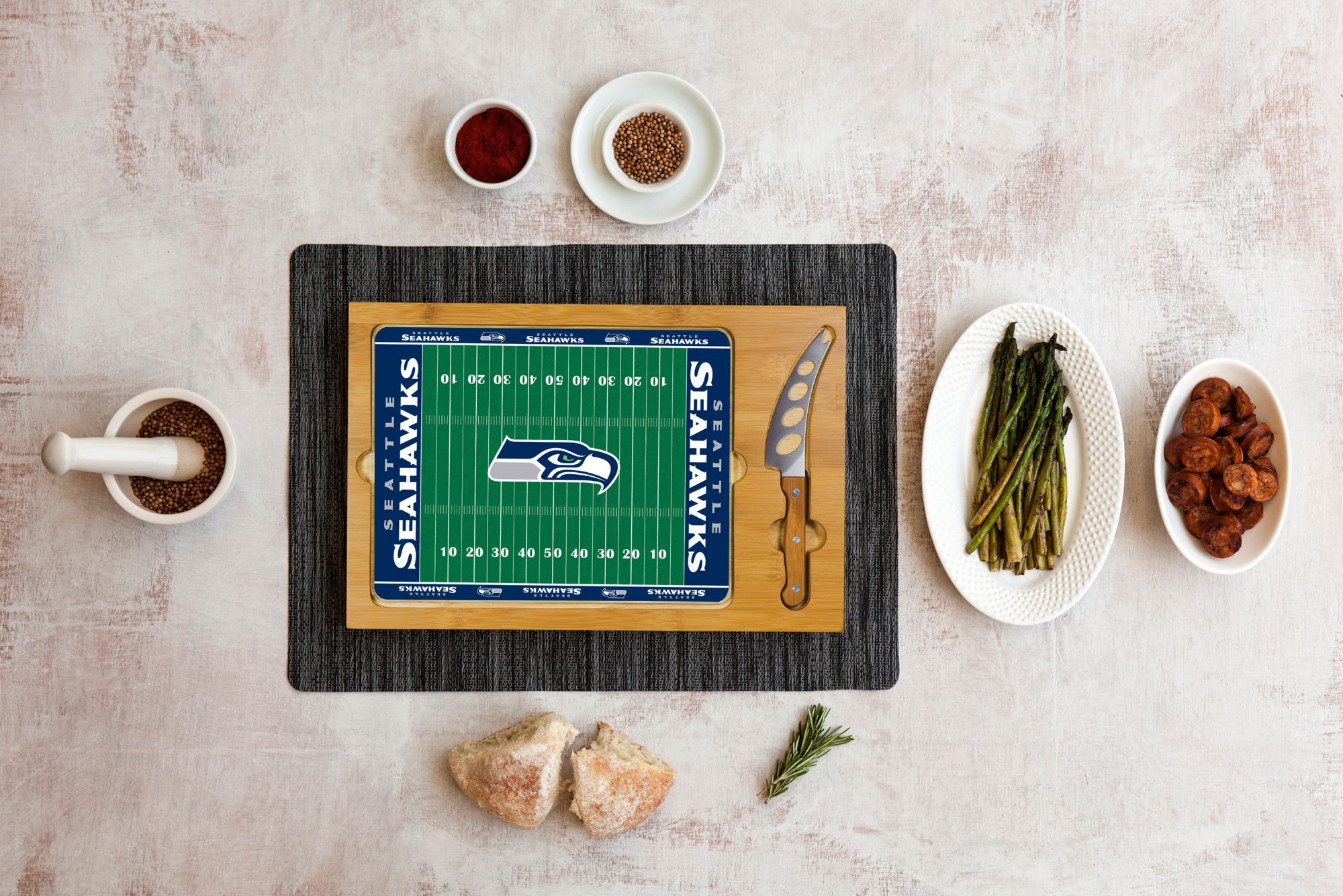 Picnic Time Seattle Seahawks Glass Top Cutting Board Set product image