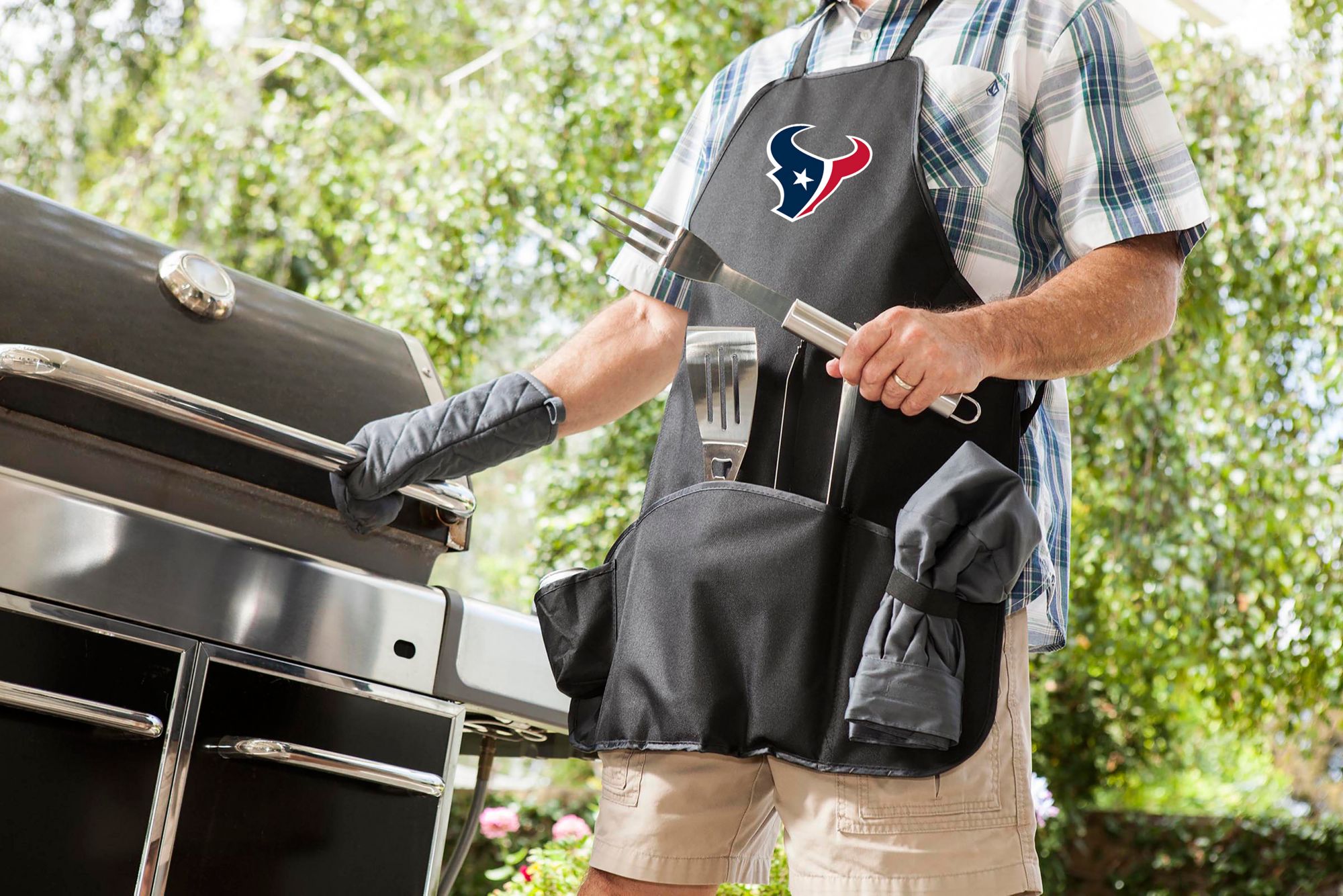 Picnic Time Houston Texans Apron Tote Pro Grill Set