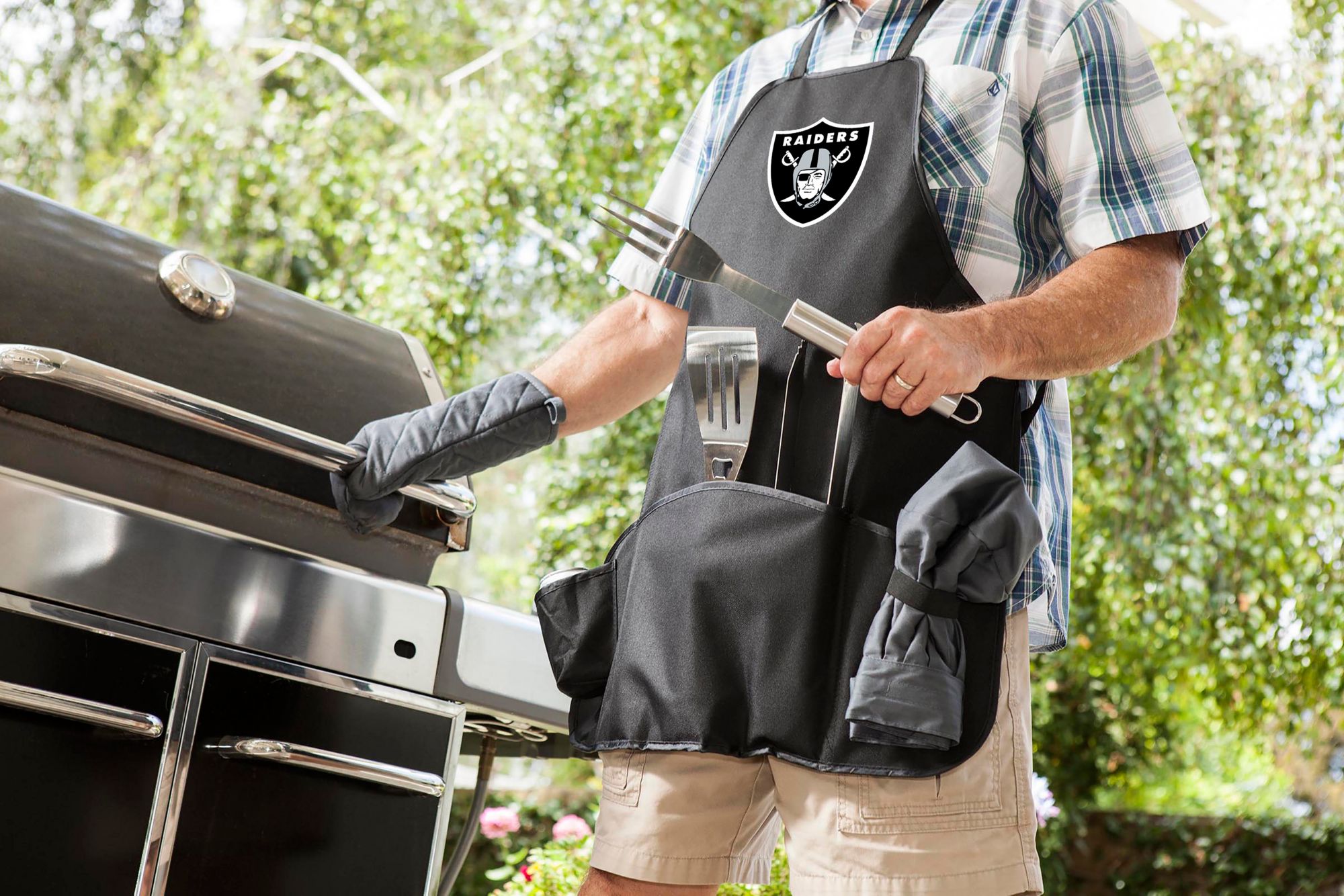 Picnic Time Las Vegas Raiders Apron Tote Pro Grill Set product image