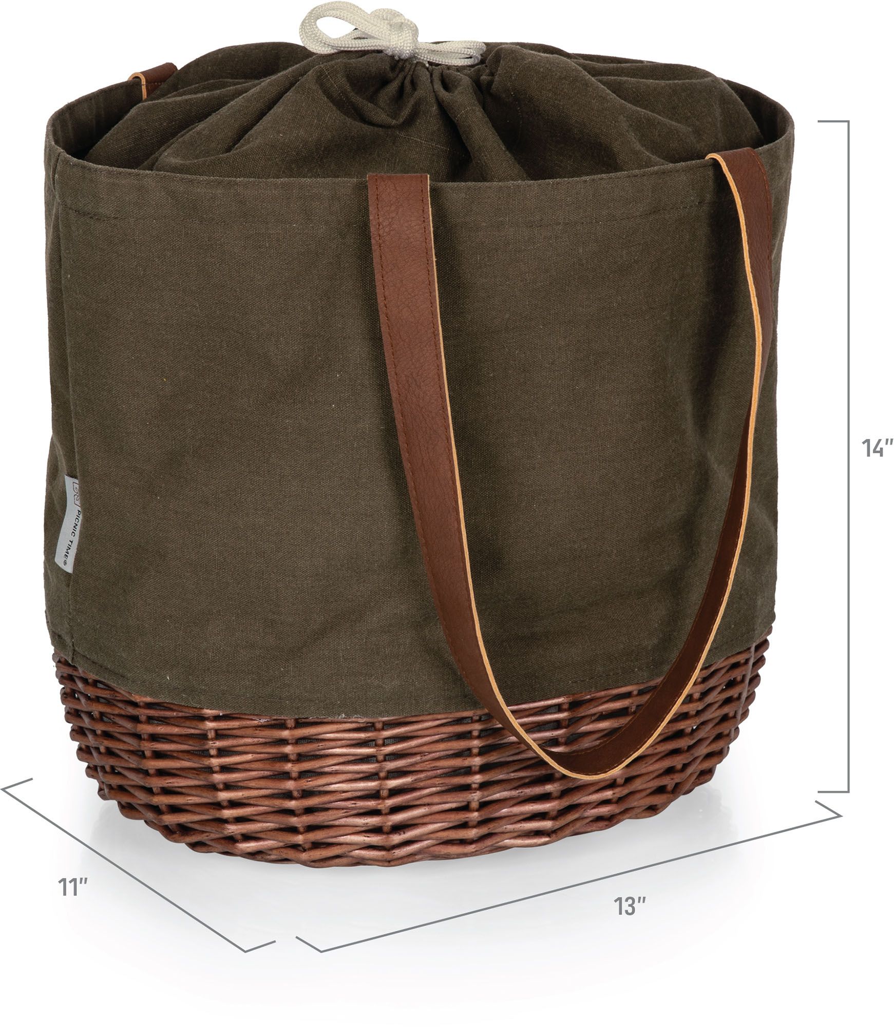 Picnic Time Buffalo Bills Coronado Canvas and Willow Basket Tote