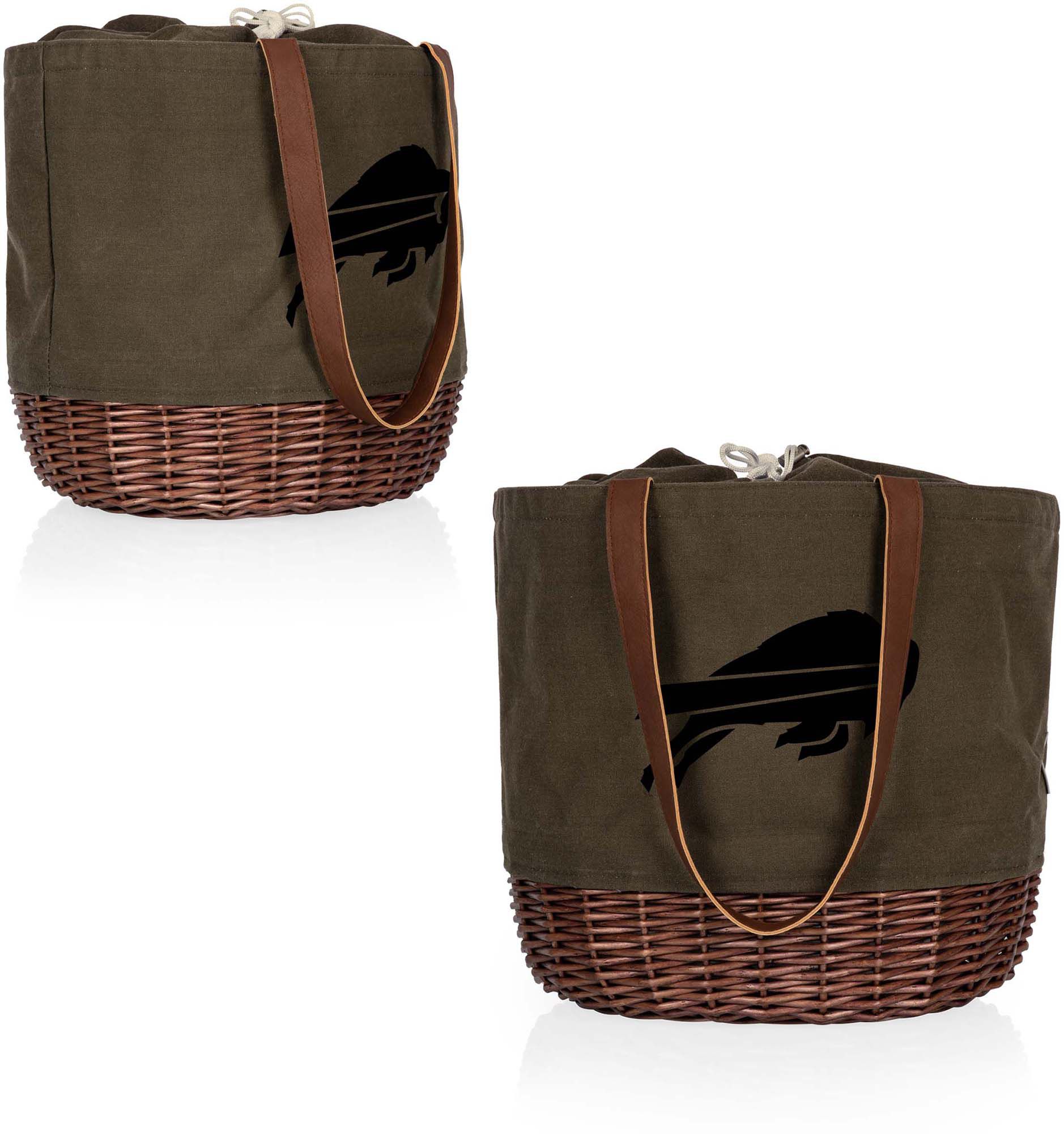 Picnic Time Buffalo Bills Coronado Canvas and Willow Basket Tote