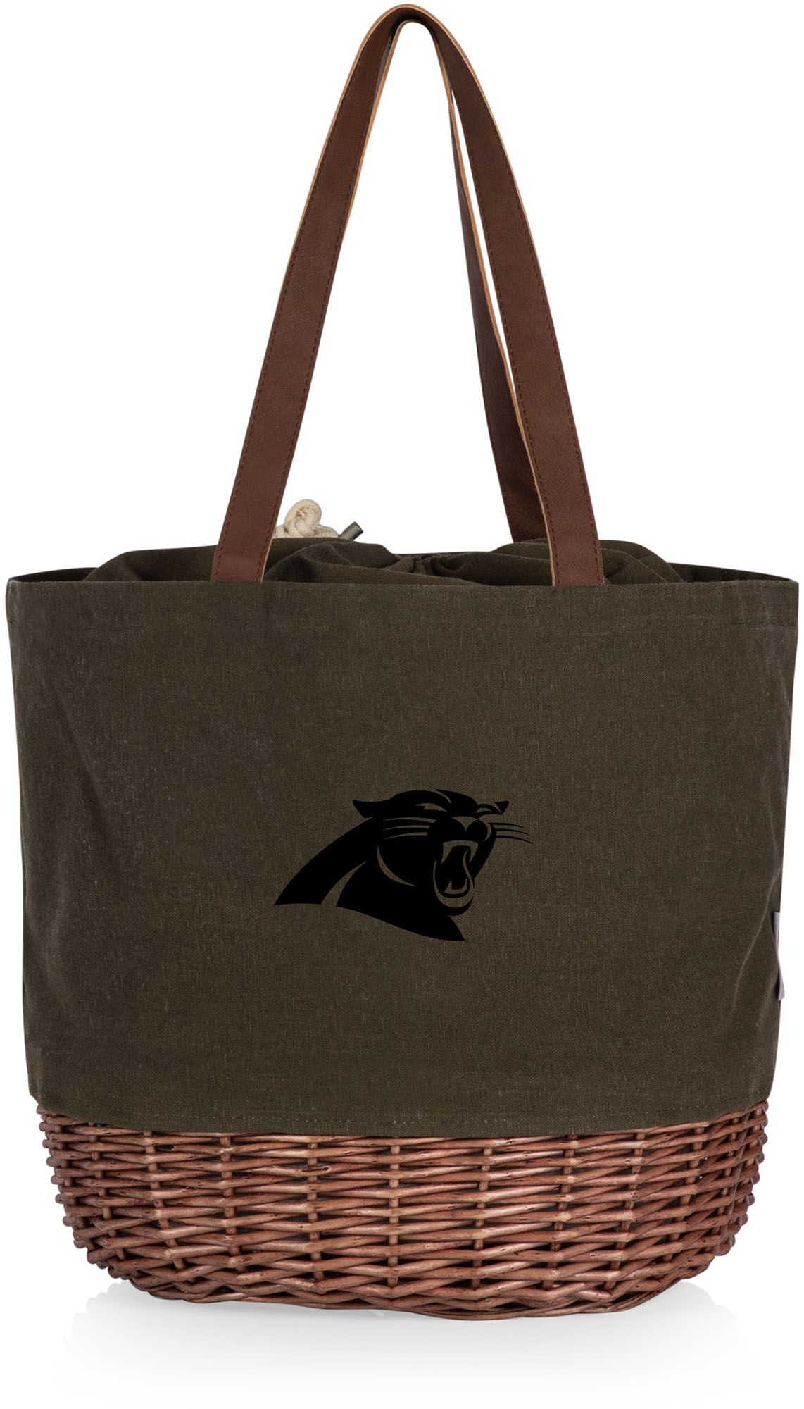 Picnic Time Carolina Panthers Coronado Canvas and Willow Basket Tote product image