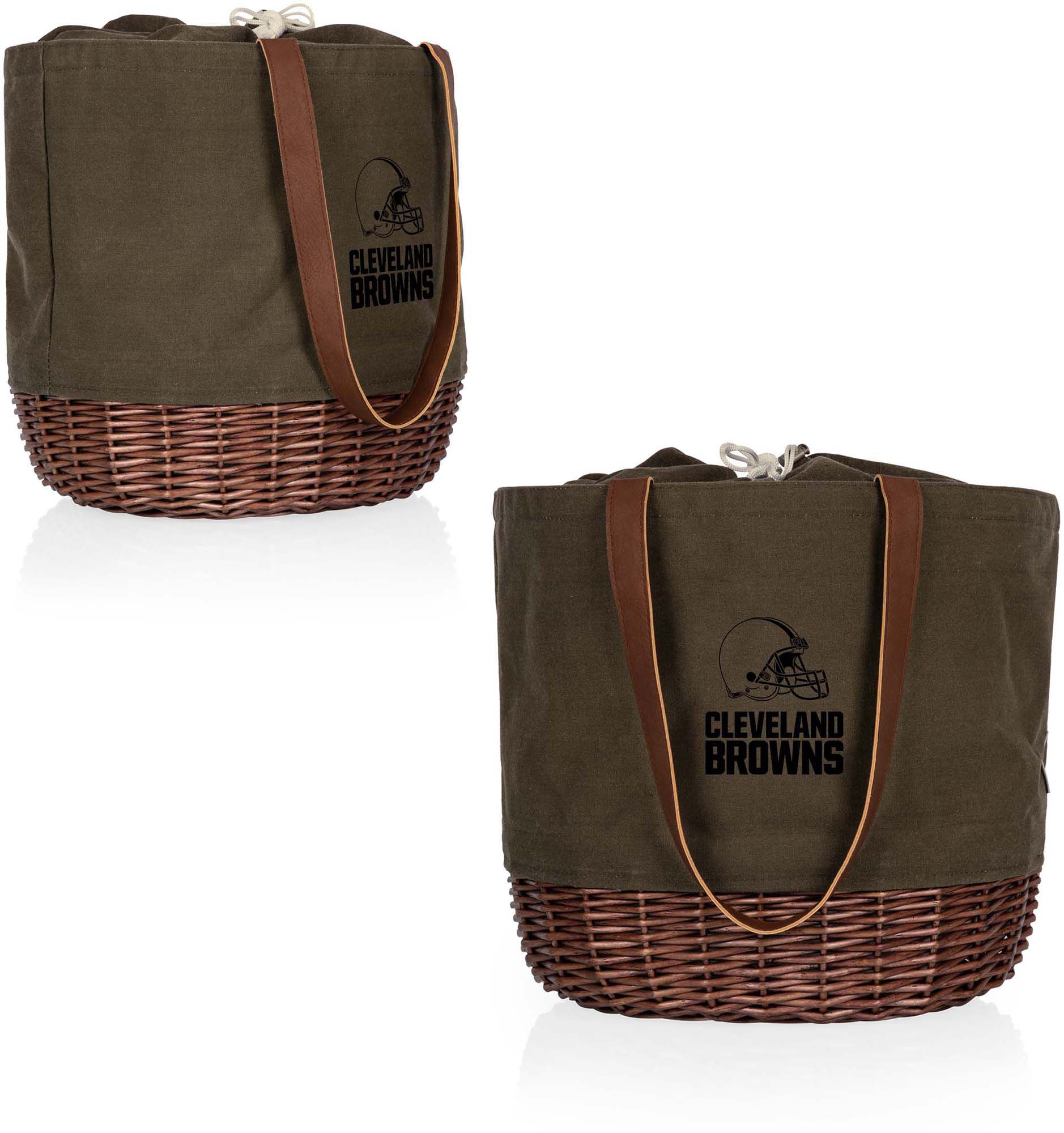 Picnic Time Cleveland Browns Coronado Canvas and Willow Basket Tote