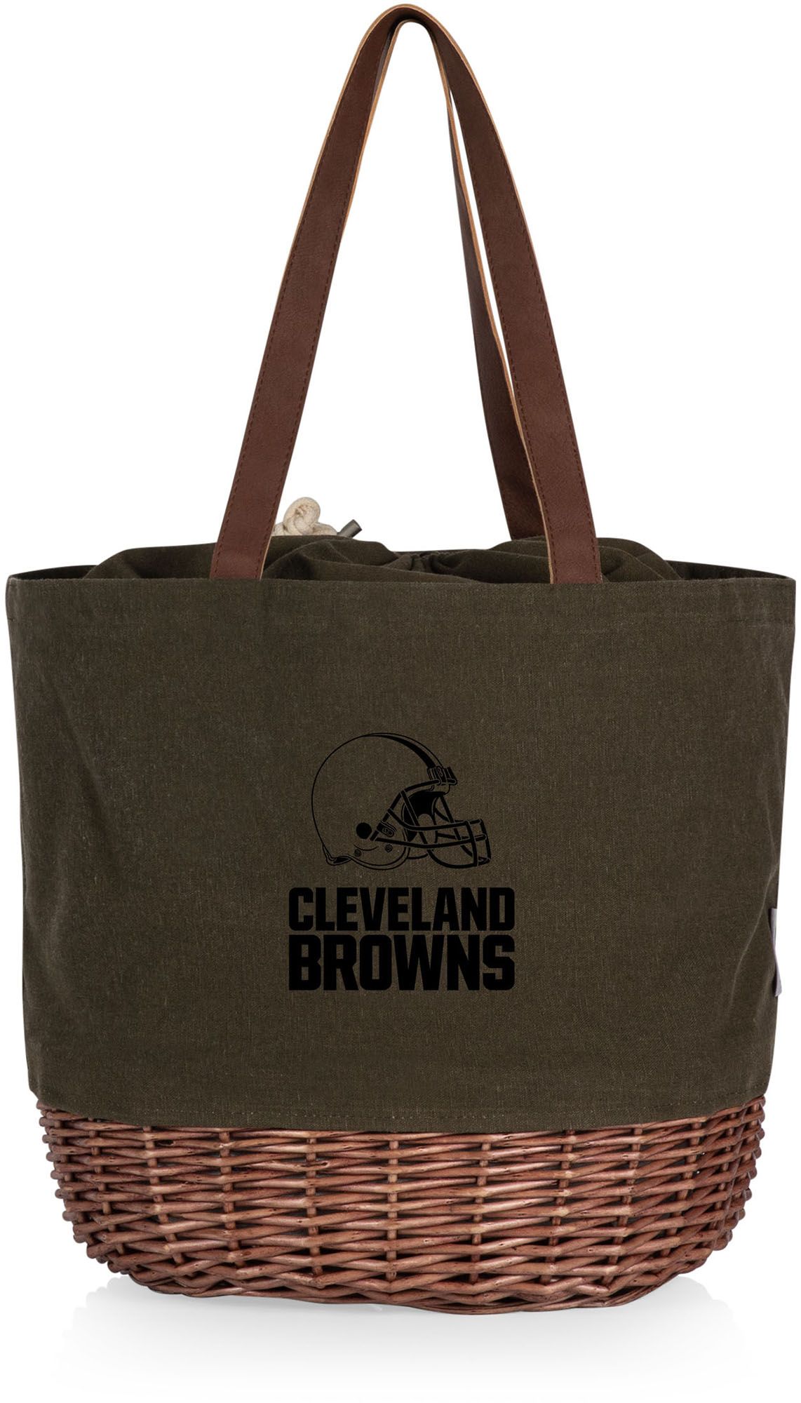 Picnic Time Cleveland Browns Coronado Canvas and Willow Basket Tote