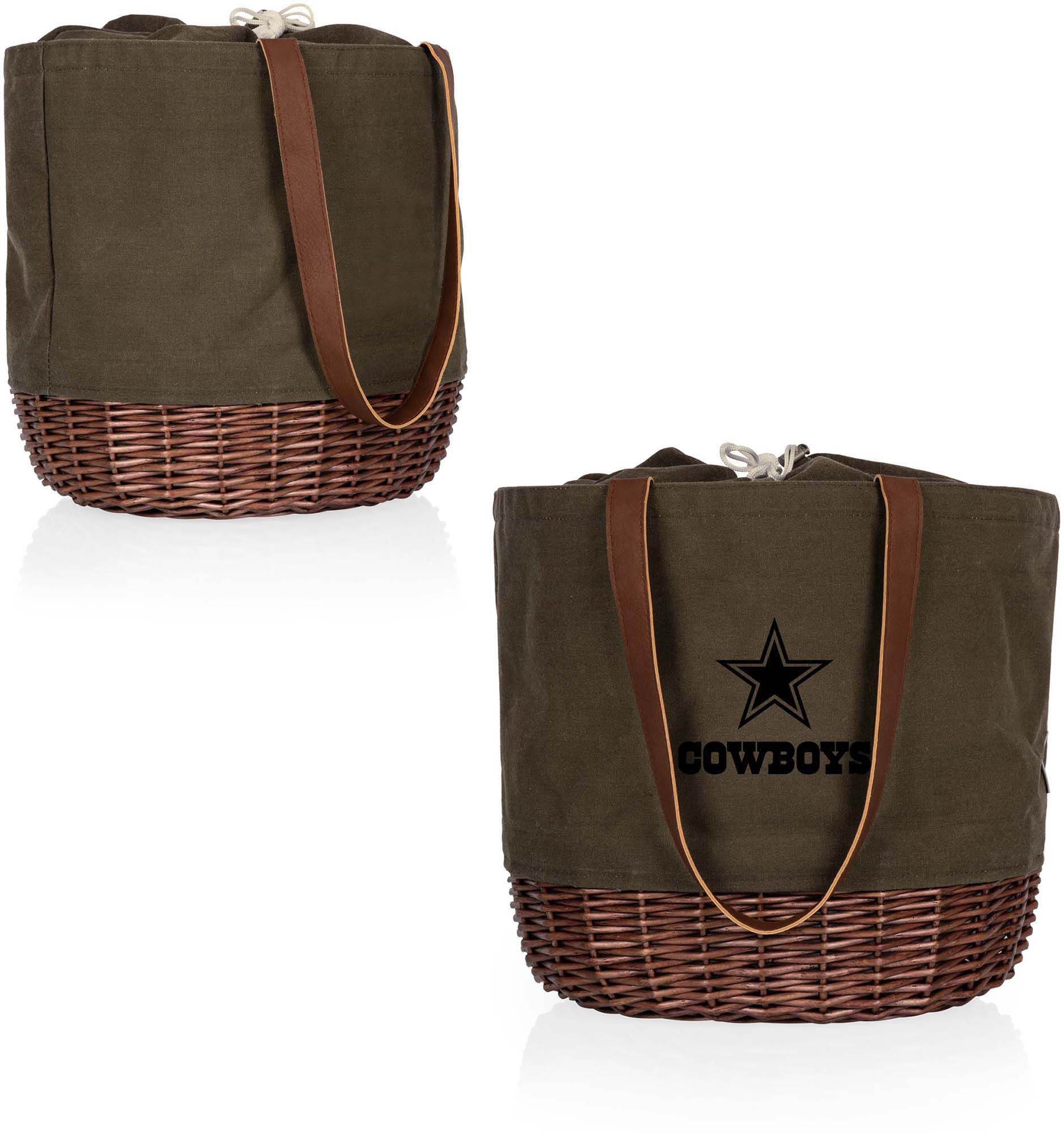 Picnic Time Dallas Cowboys Coronado Canvas and Willow Basket Tote