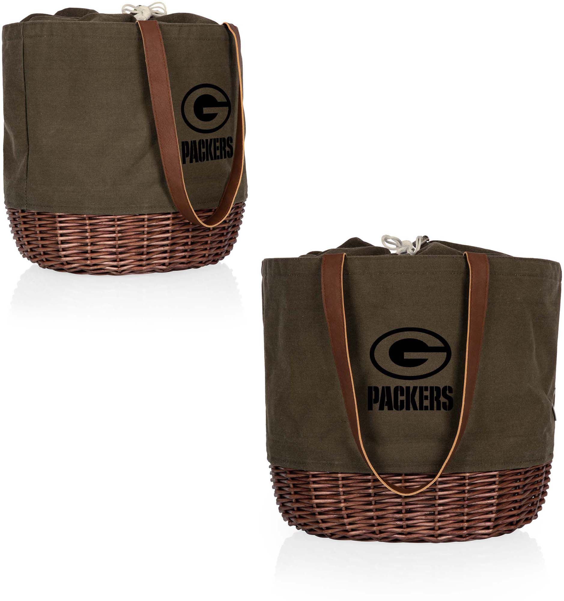 Picnic Time Green Bay Packers Coronado Canvas and Willow Basket Tote product image