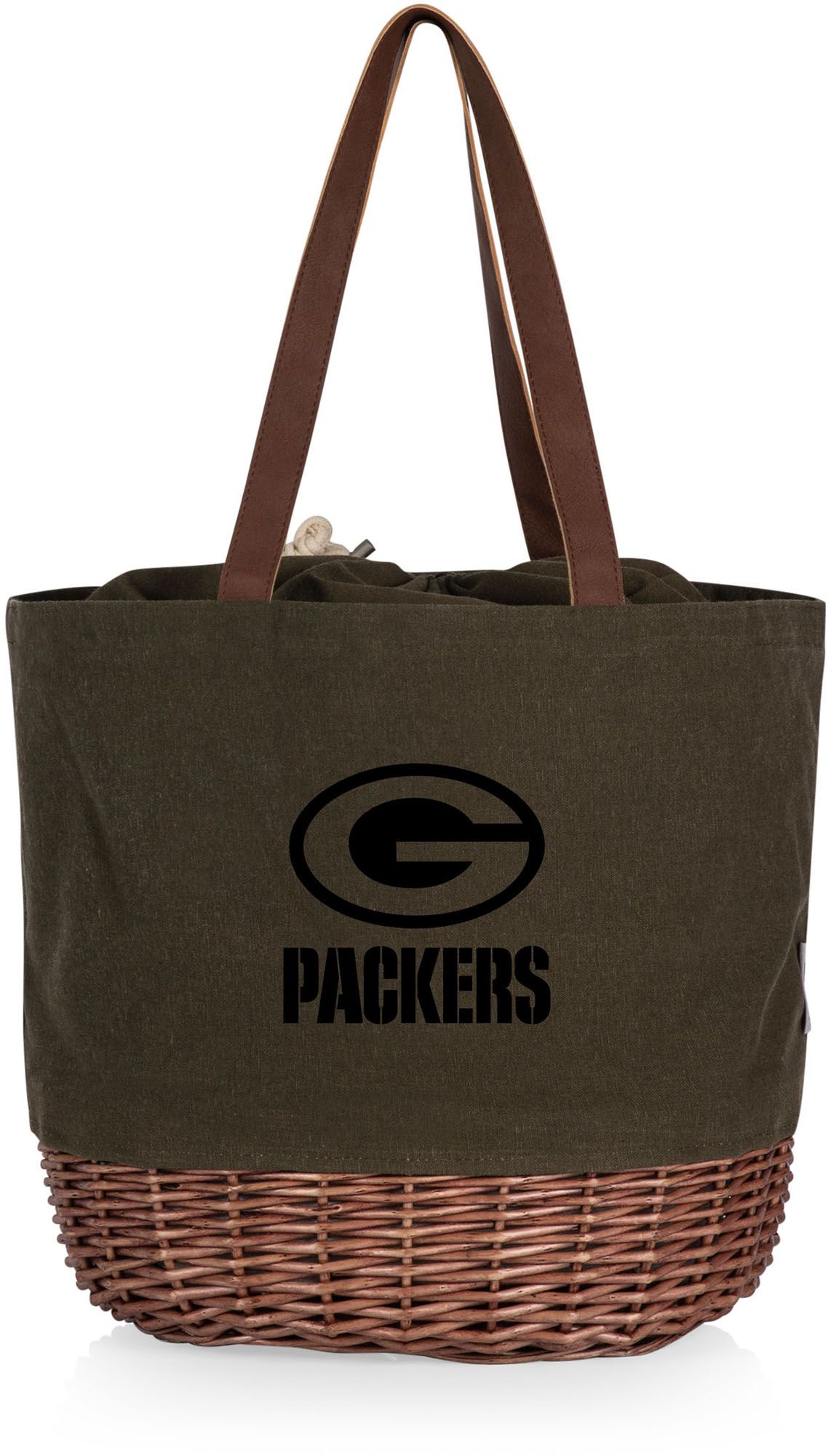 Picnic Time Green Bay Packers Coronado Canvas and Willow Basket Tote product image