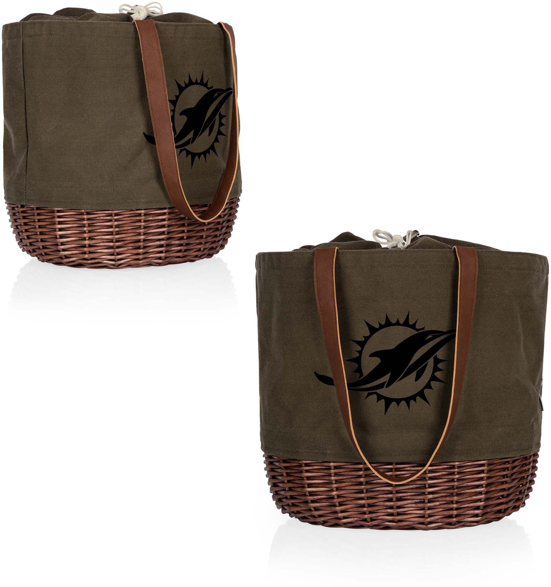 Picnic Time Miami Dolphins Coronado Canvas and Willow Basket Tote product image